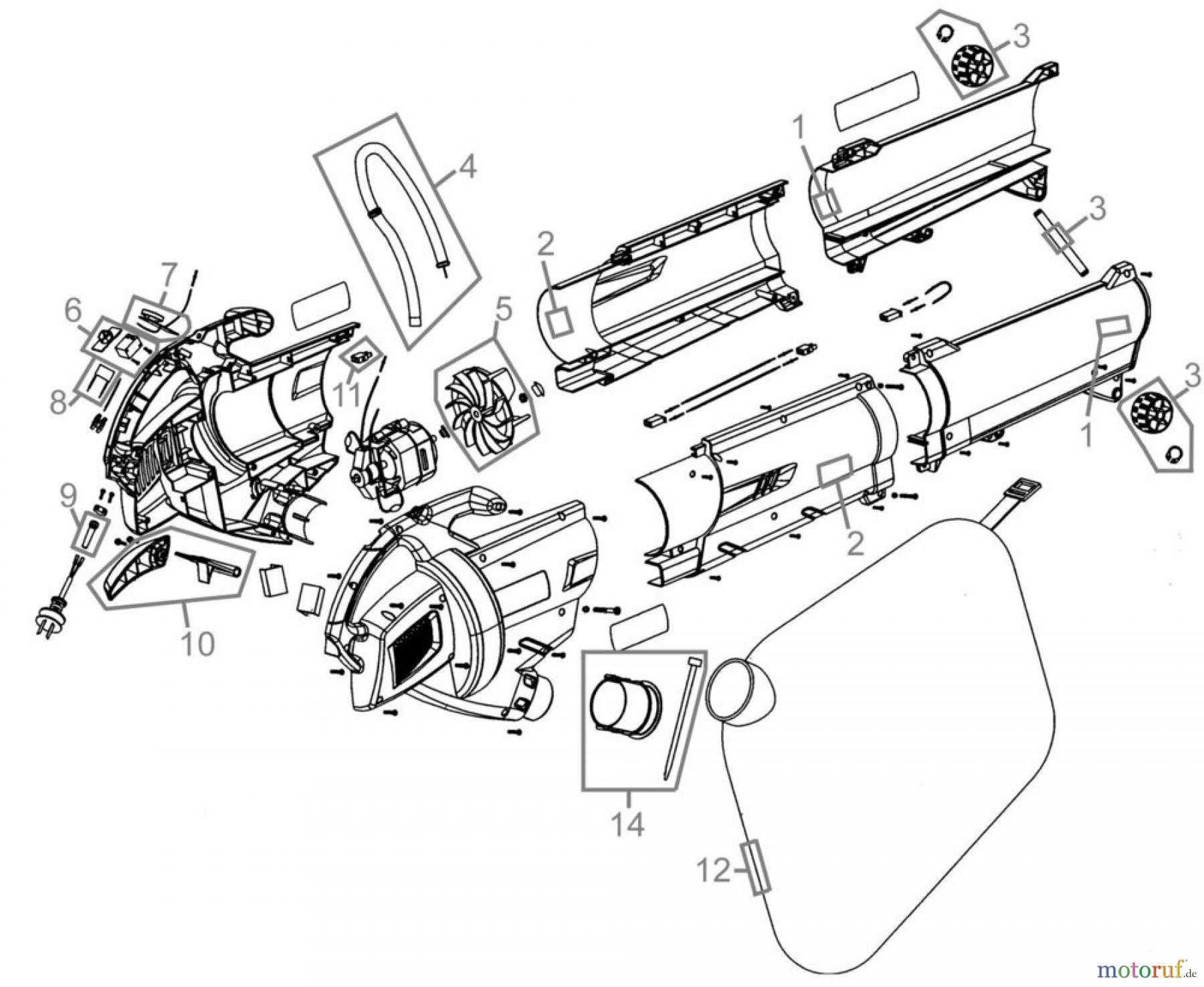  Güde Gartentechnik Laub-Sauger & Bläser Elektro LAUBSAUGER GLS 2500 VS - 94041 FSL94041-01