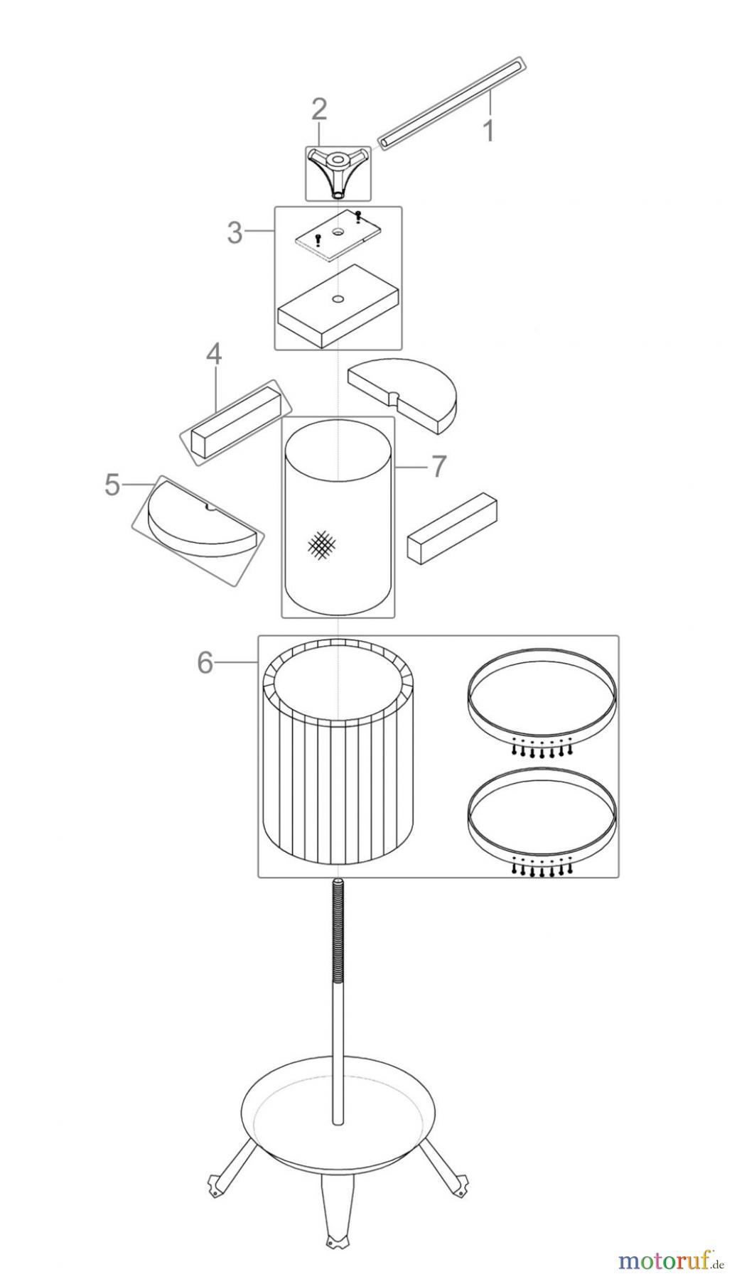  Güde Gartentechnik Obstverarbeitung Pressen OBSTPRESSE OP 6 - 30001 FSL30001-02