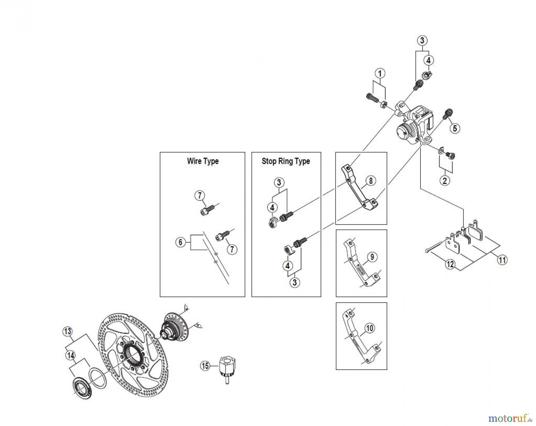  Shimano BR Brake - Bremse BR-M416-R-2882 Rear Disc Brake