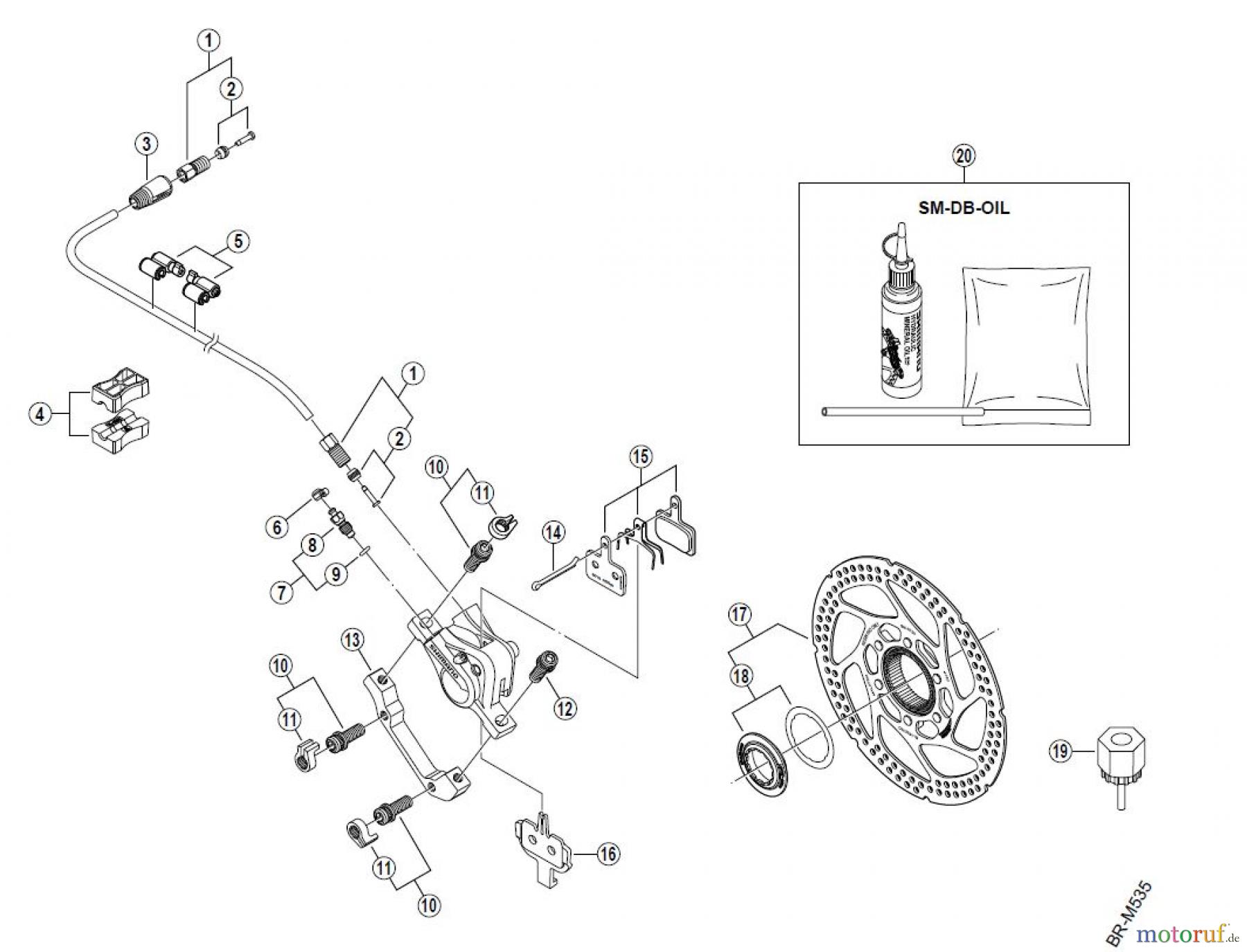  Shimano BR Brake - Bremse BR-M485-R-2765 Rear Disc Brake Scheibenbremse Hinten