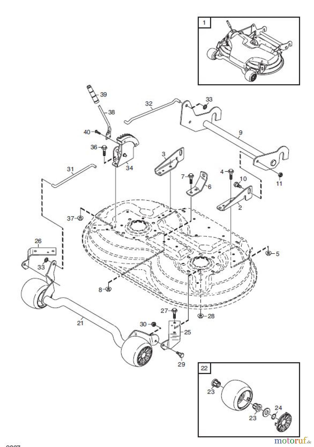  Global Garden Products GGP Frontmäher X1 2011 MÄHWERK RAHMEN