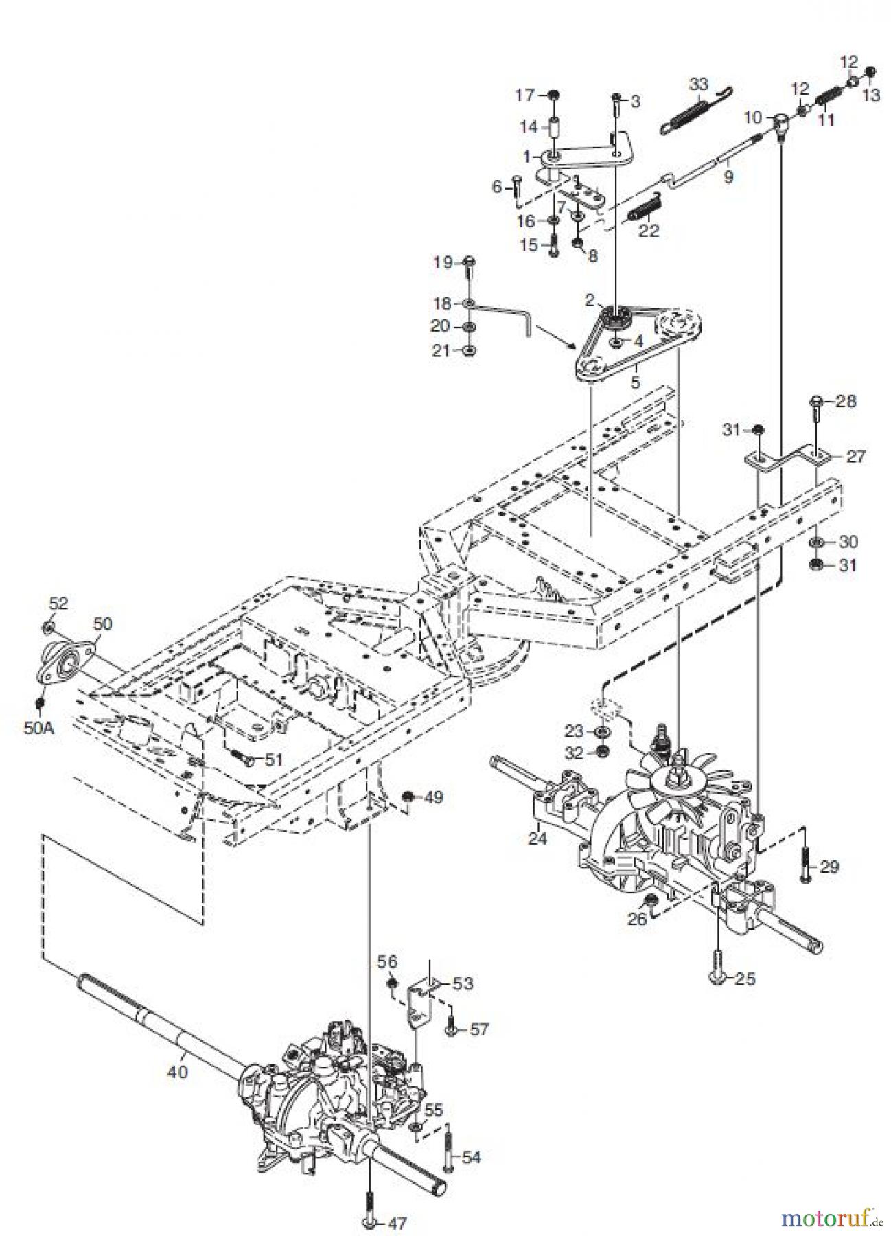  Global Garden Products GGP Frontmäher XK_XK4 SERIES 2009 XK4 160HD  TRANSMISSION 4WD (mekanische Teile)