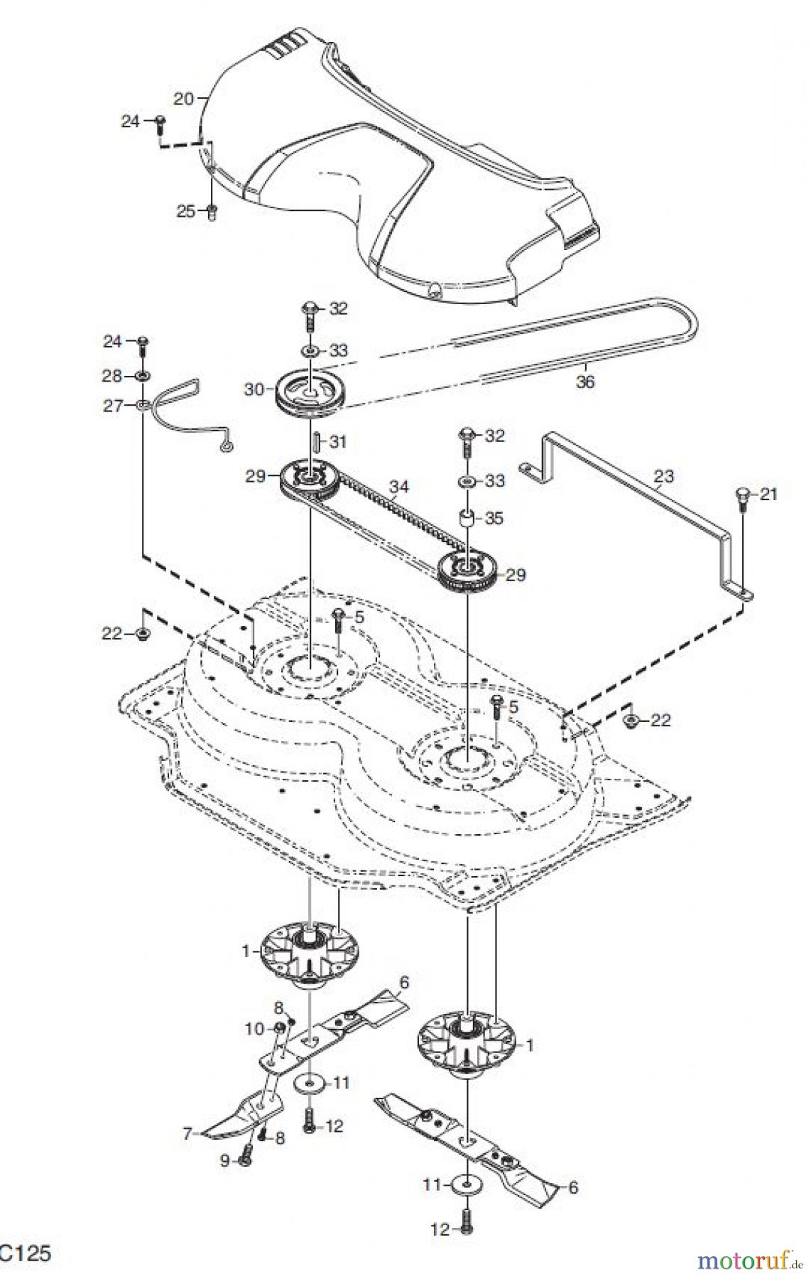  Global Garden Products GGP Frontmäher XM_Series 2008 XM MÄHWERK 85C TRANSMISSION