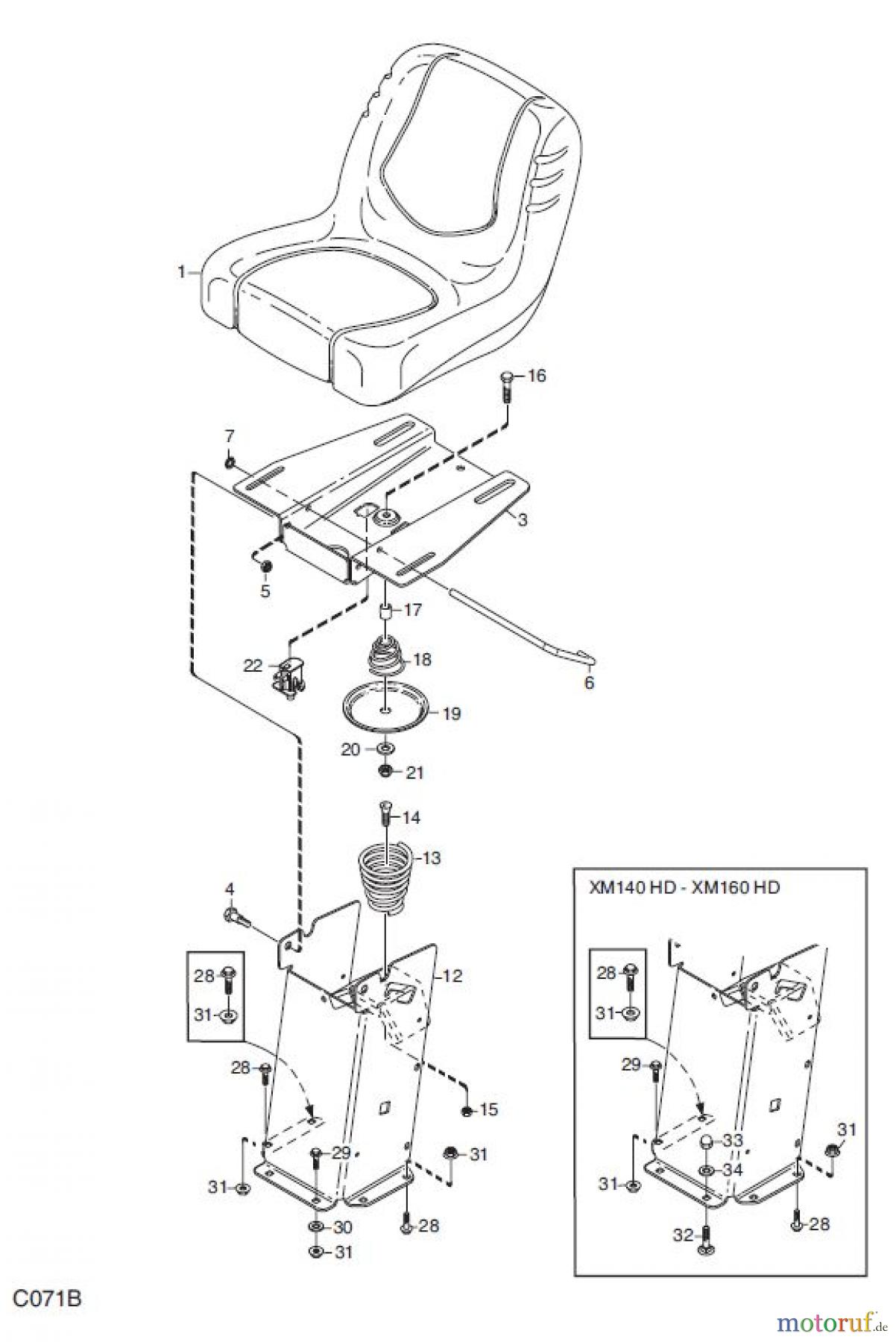  Global Garden Products GGP Frontmäher XM_Series 2008 XM 130 XM140HD-XM 160 HD SITZ