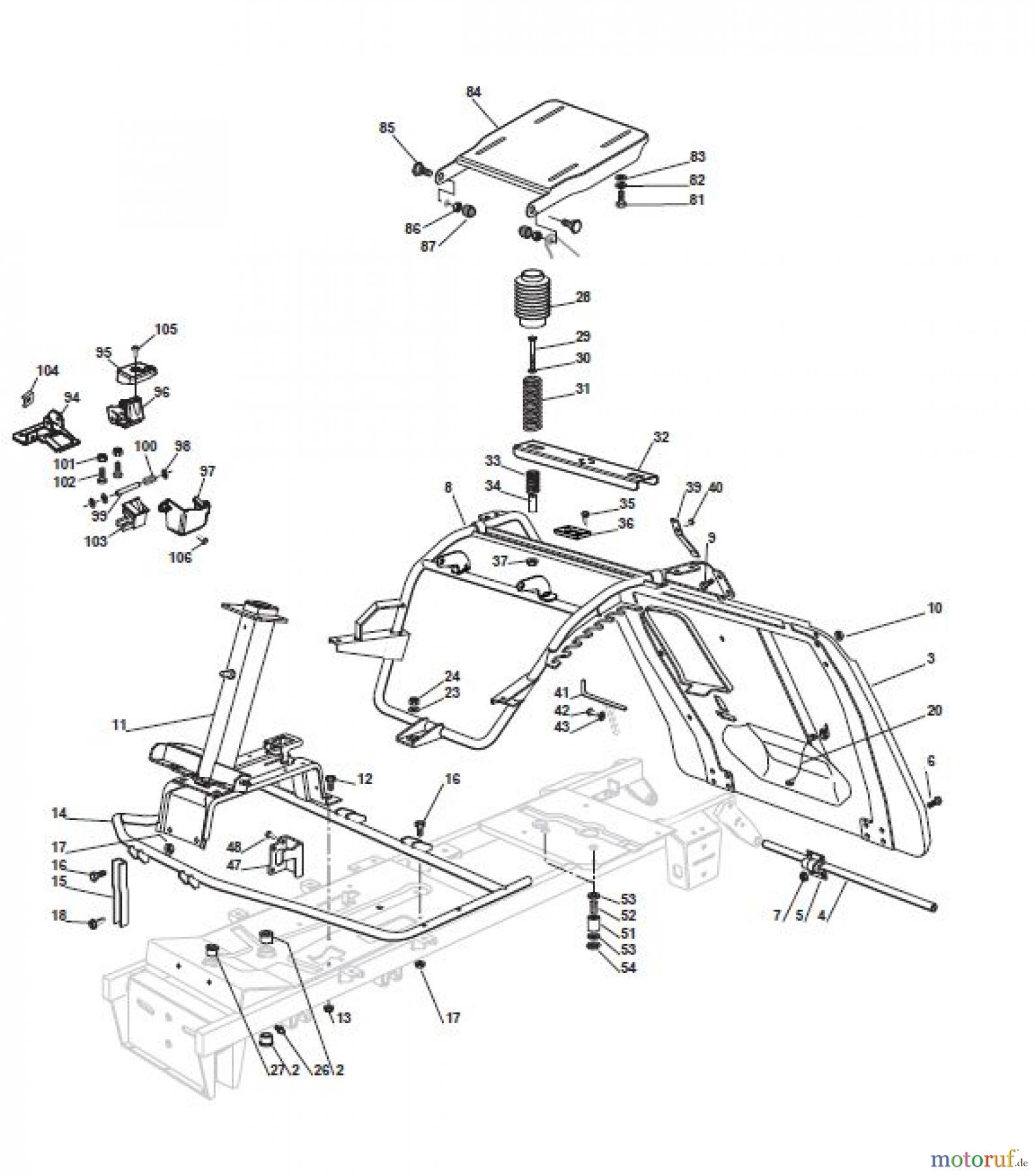  Global Garden Products GGP Aufsitzmäher Rider 72cm 2017 F 72 FL Hydro Chassis for Models with B&S and Honda Engine