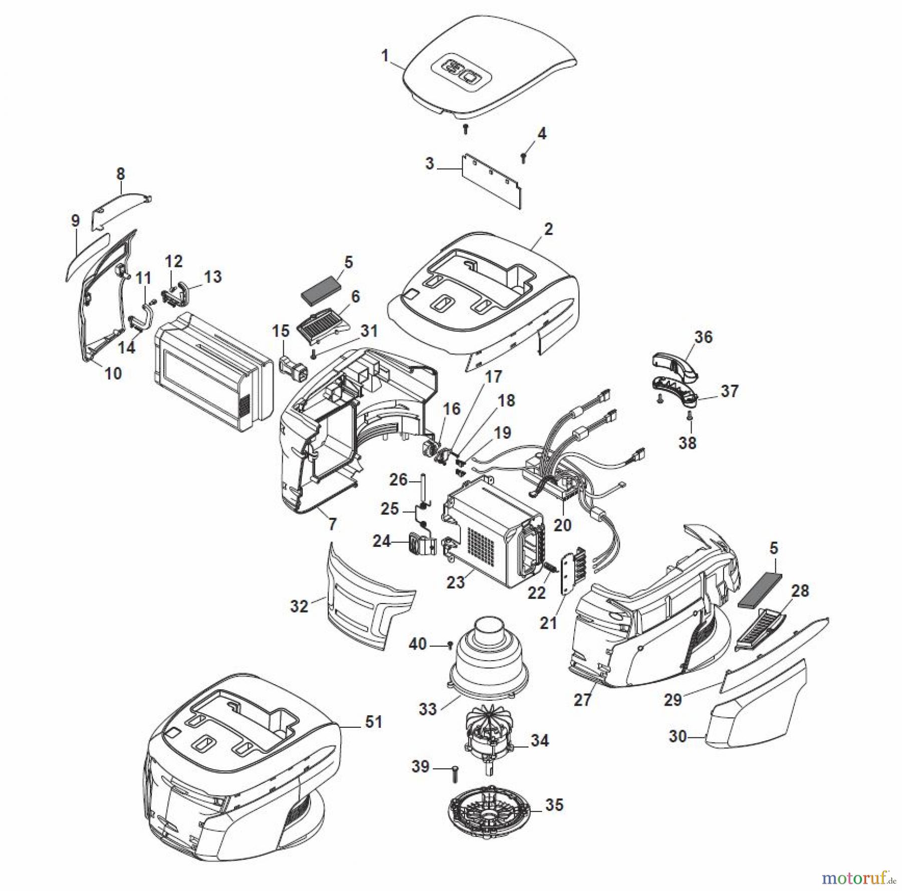  Global Garden Products GGP Rasenmäher Baujahr 2017 Akku 2017 Ohne Antrieb CR-CS 480 W Li 80 - CR-CS 480 WQ Li 80 Battery Motor Ass.y