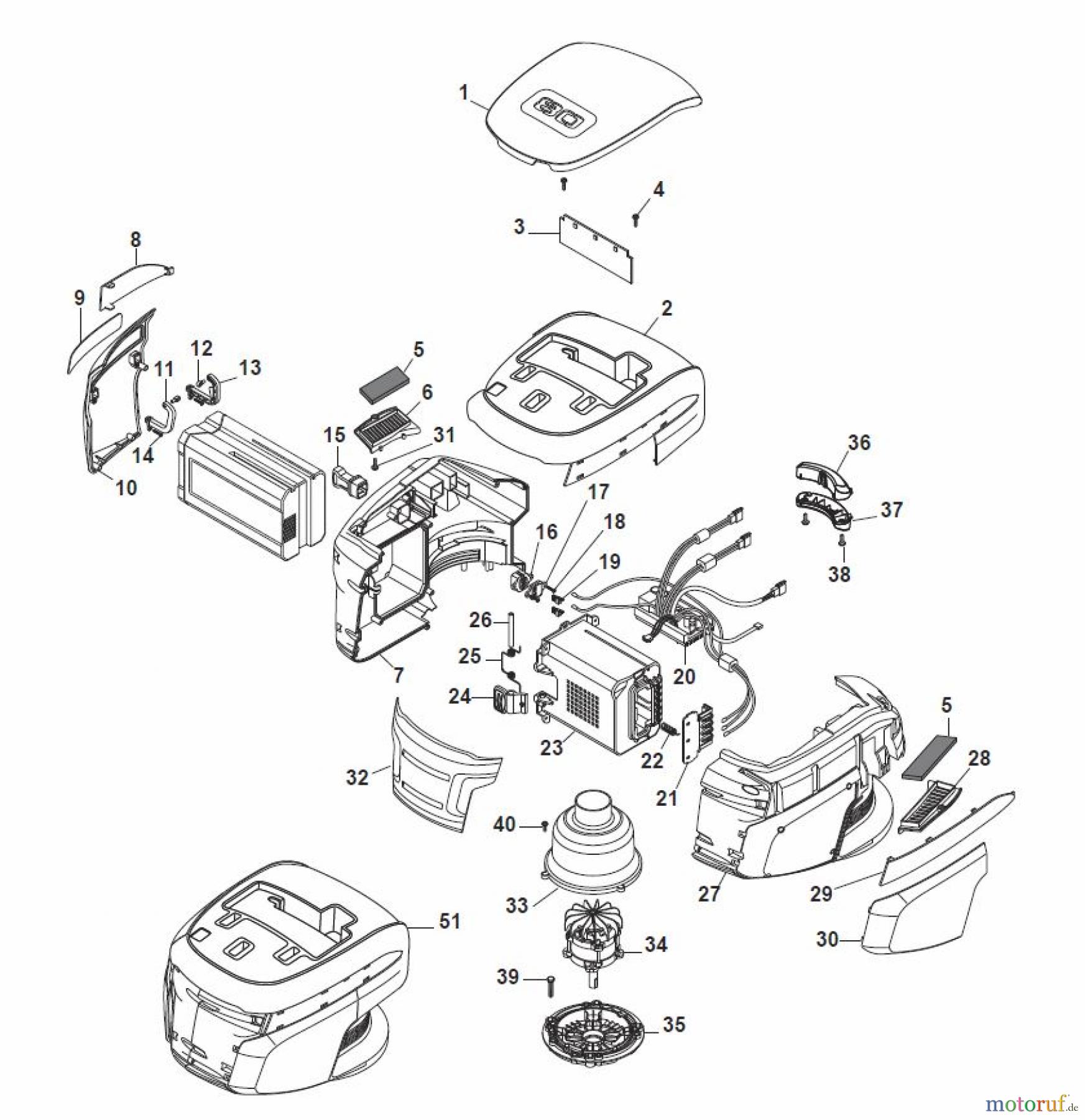  Global Garden Products GGP Rasenmäher Akku 2017 Ohne Antrieb MCS 500 Li 80 Battery Motor Ass.y