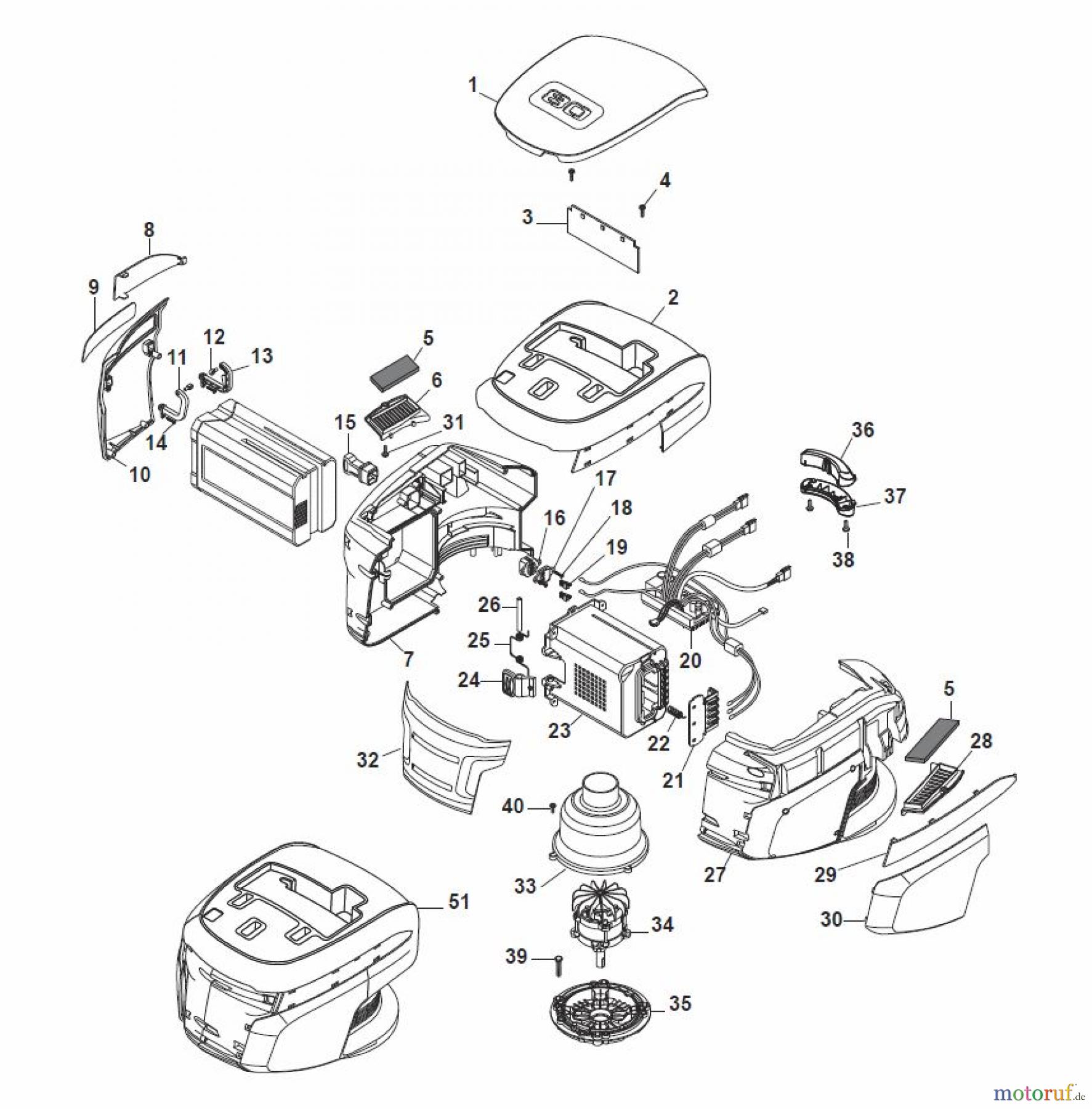  Global Garden Products GGP Rasenmäher Baujahr 2017 Akku 2017 Ohne Antrieb MP1 500 Li 80 Battery Motor Ass.y