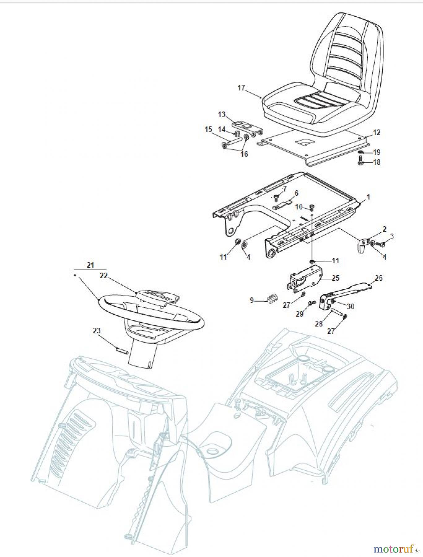  Global Garden Products GGP Aufsitzmäher Sammler Cellecting Pro 2017 THS 122 Hydro Seat & Steering Wheel