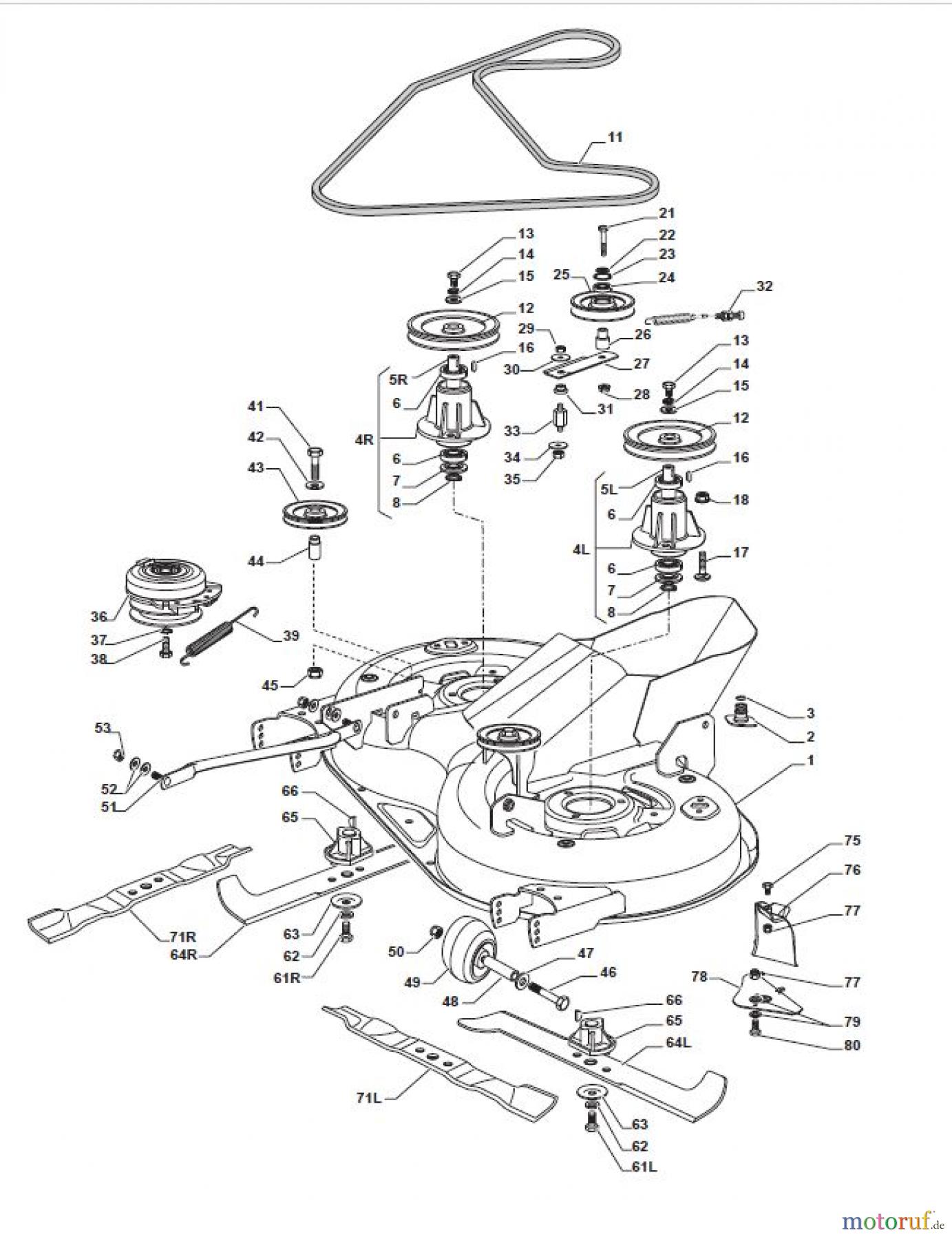  Global Garden Products GGP Aufsitzmäher Sammler Collecting 84cm 2017 MP 84 Hydro Cutting Plate