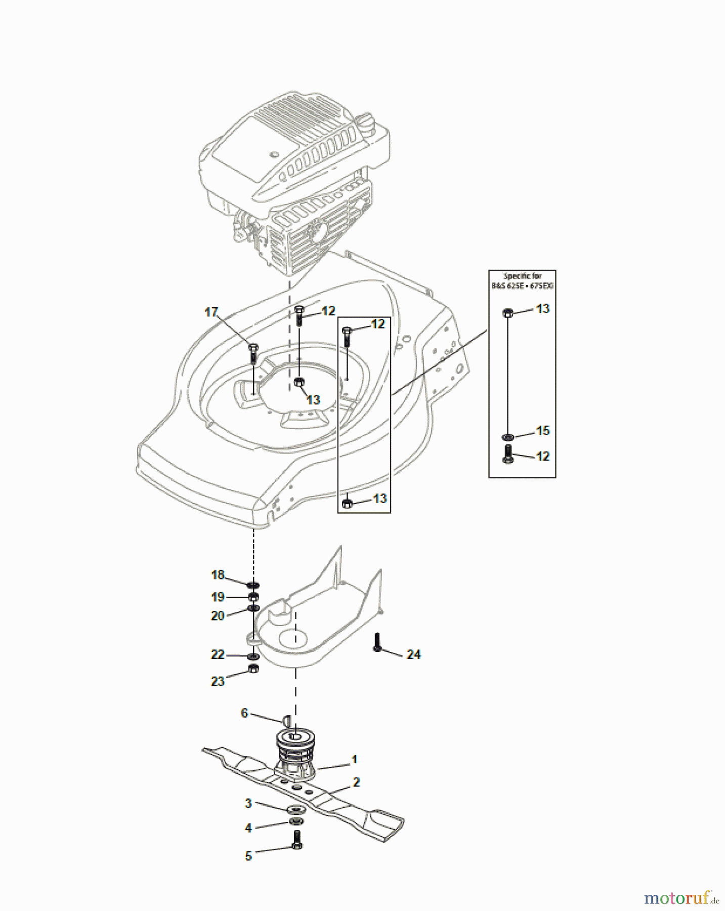  Global Garden Products GGP Rasenmäher Benzin Mit Antrieb 2017 ES 414 TR Blade and Hub