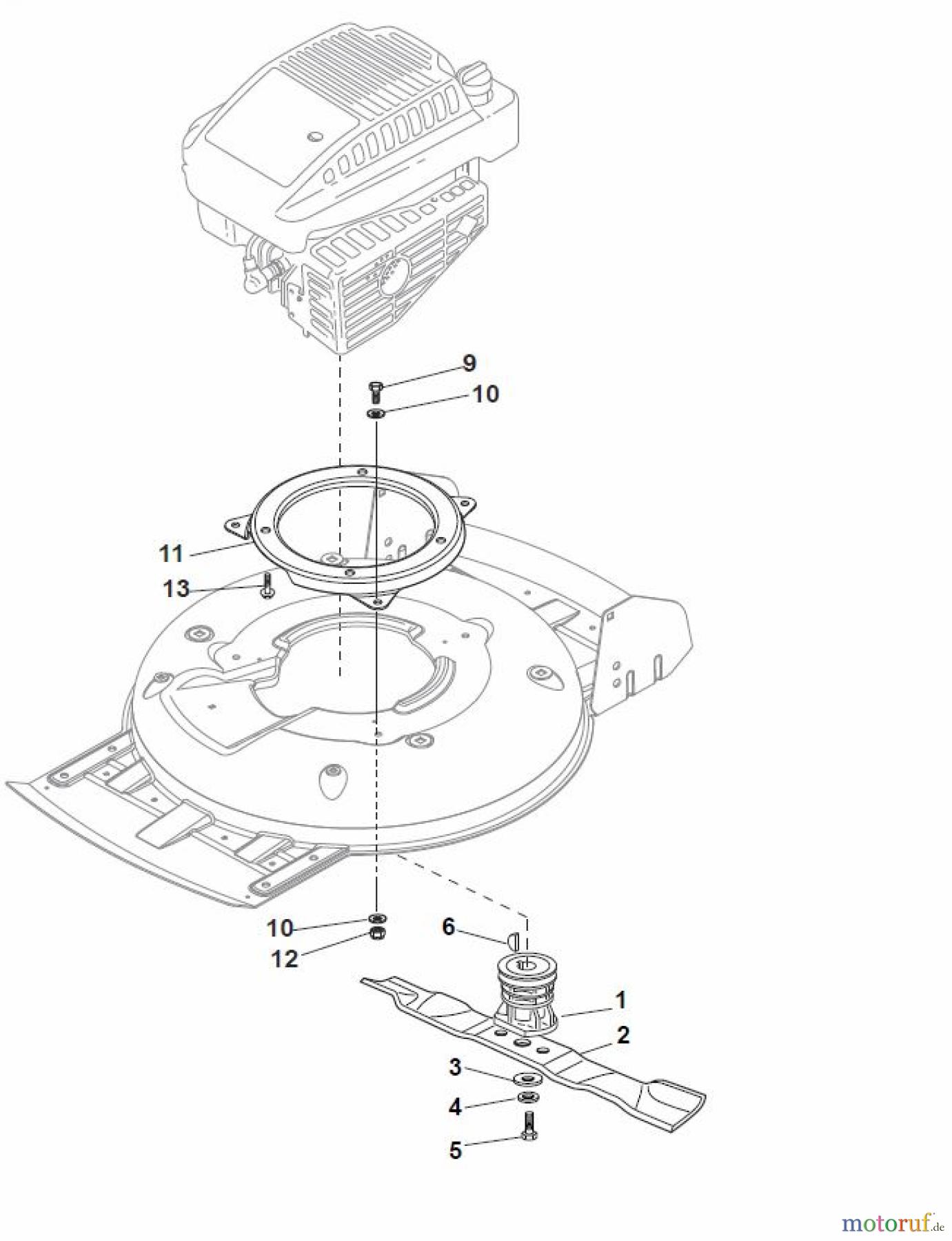  Global Garden Products GGP Rasenmäher Benzin Mit Antrieb 2017 MCS 504 TR/E Blade - with Standard Flange