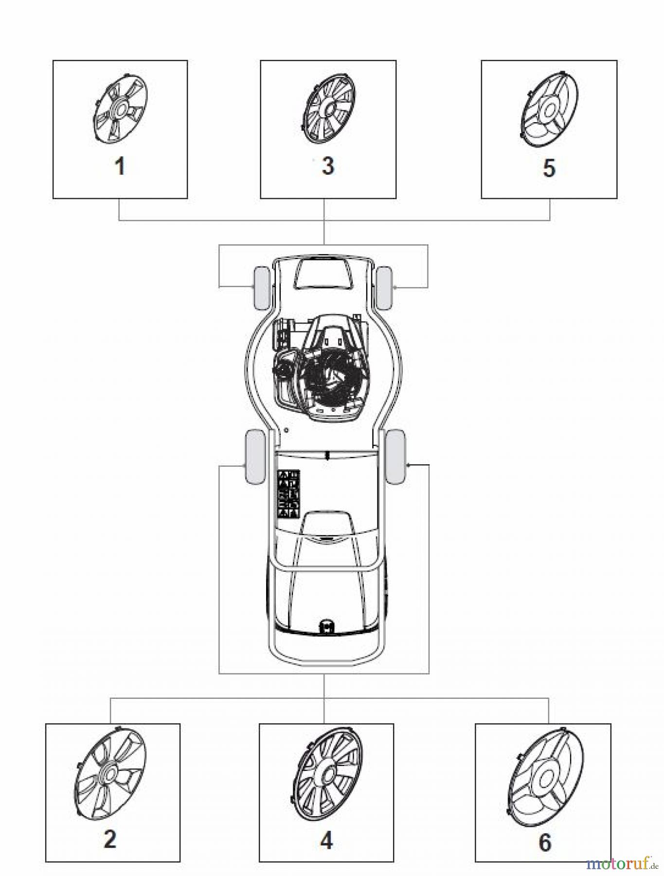  Global Garden Products GGP Rasenmäher Baujahr 2017 Benzin Mit Antrieb 2017 MP1 504 SQE Wheels and Hub Caps