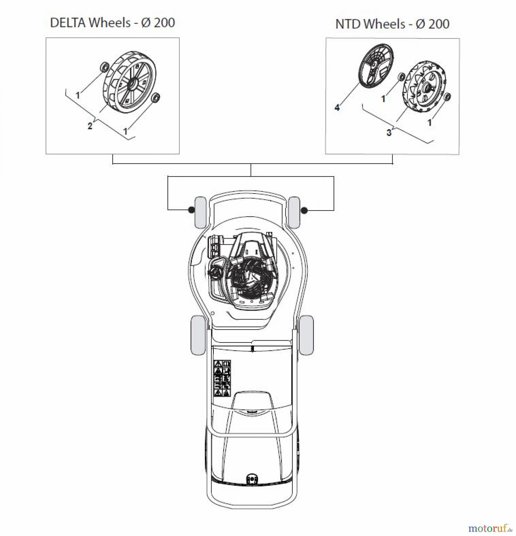  Global Garden Products GGP Rasenmäher Benzin Mit Antrieb 2017 MP2 504 SVE-R (Roller) Wheels