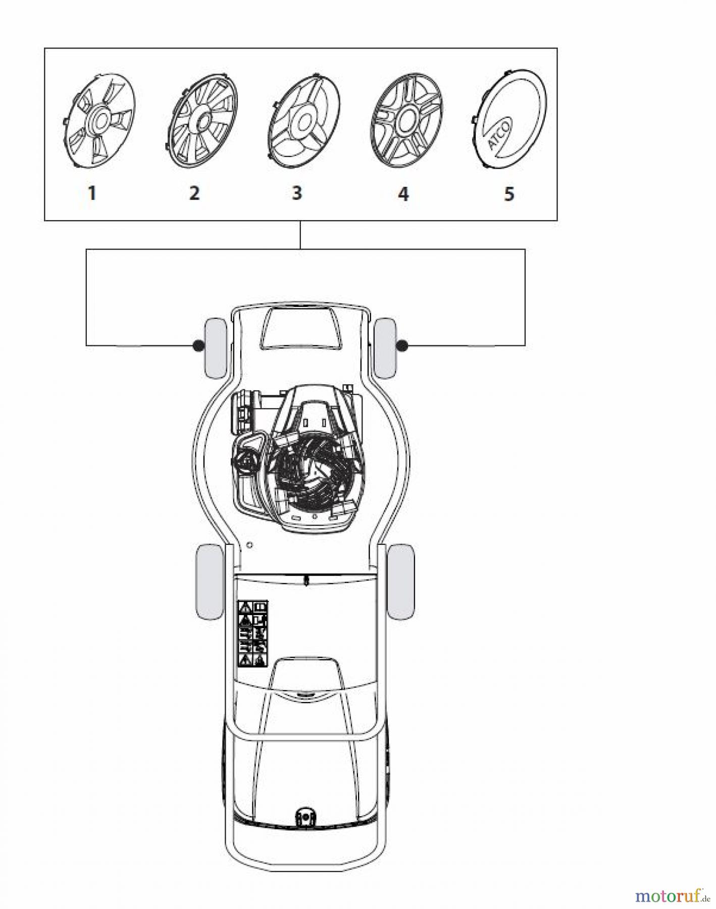  Global Garden Products GGP Rasenmäher Baujahr 2017 Benzin Mit Antrieb 2017 MP2 504 SV-R (Roller) Hub Cap