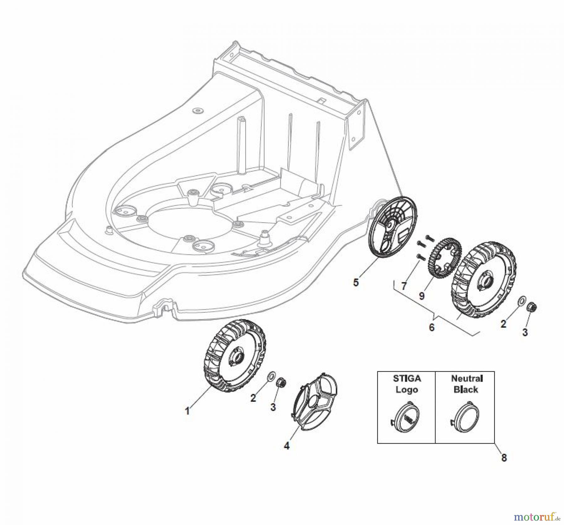  Global Garden Products GGP Rasenmäher Benzin Mit Antrieb 2017 NP 534 TR Wheel and Hub Cap