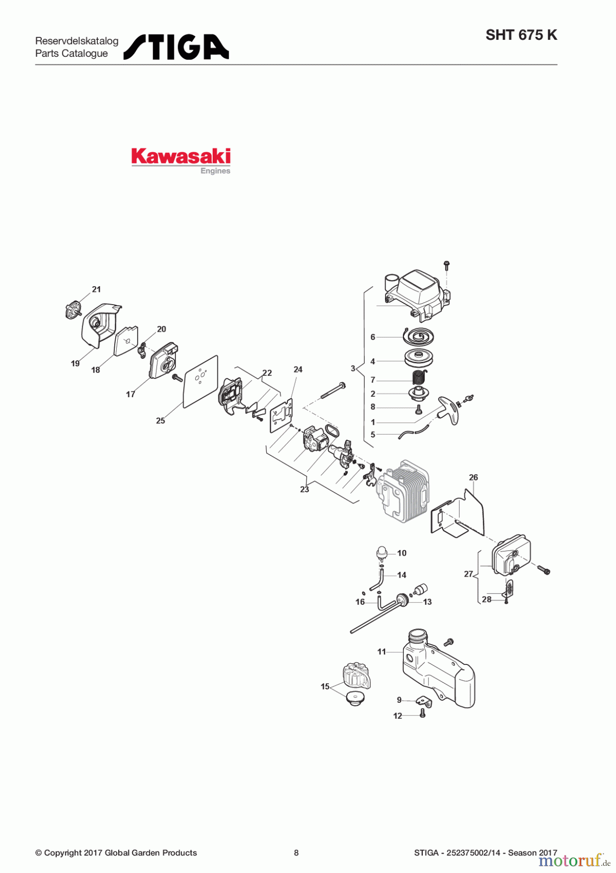  Stiga Heckenscheren Benzin 2017 SHT 675 K 252375002/14 - Season 2017 Engine