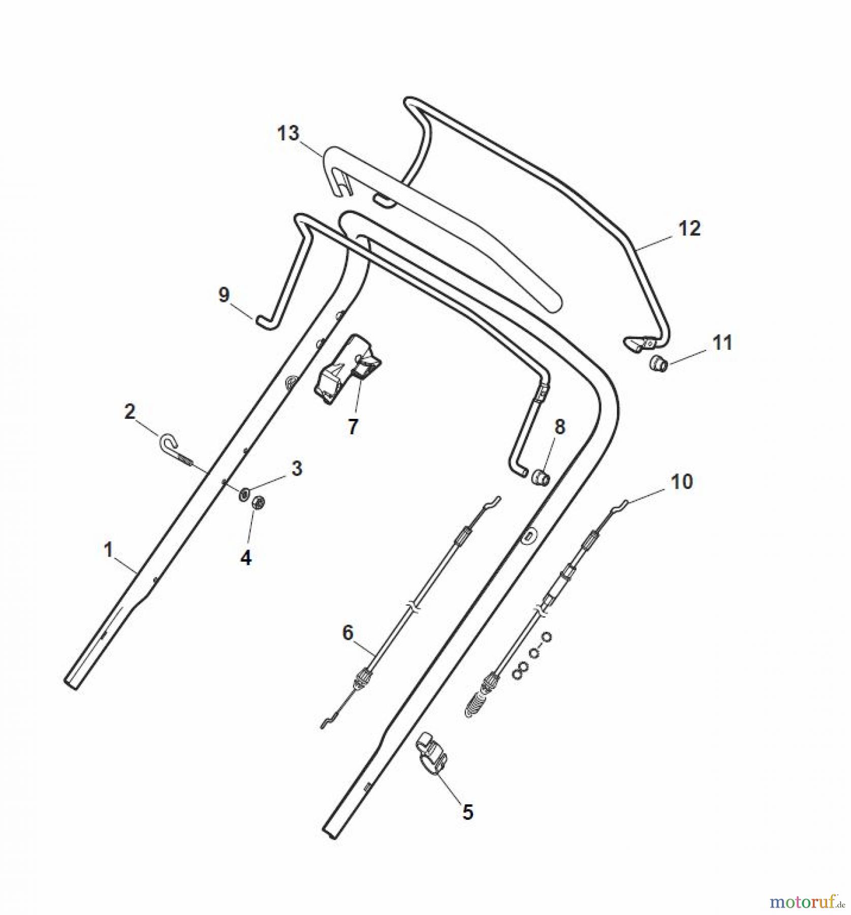  Global Garden Products GGP Rasenmäher Baujahr 2017 Benzin Mit Antrieb 2017 NT 484 TR/E - 484 TRQ/E Handle, Upper Part - LUX