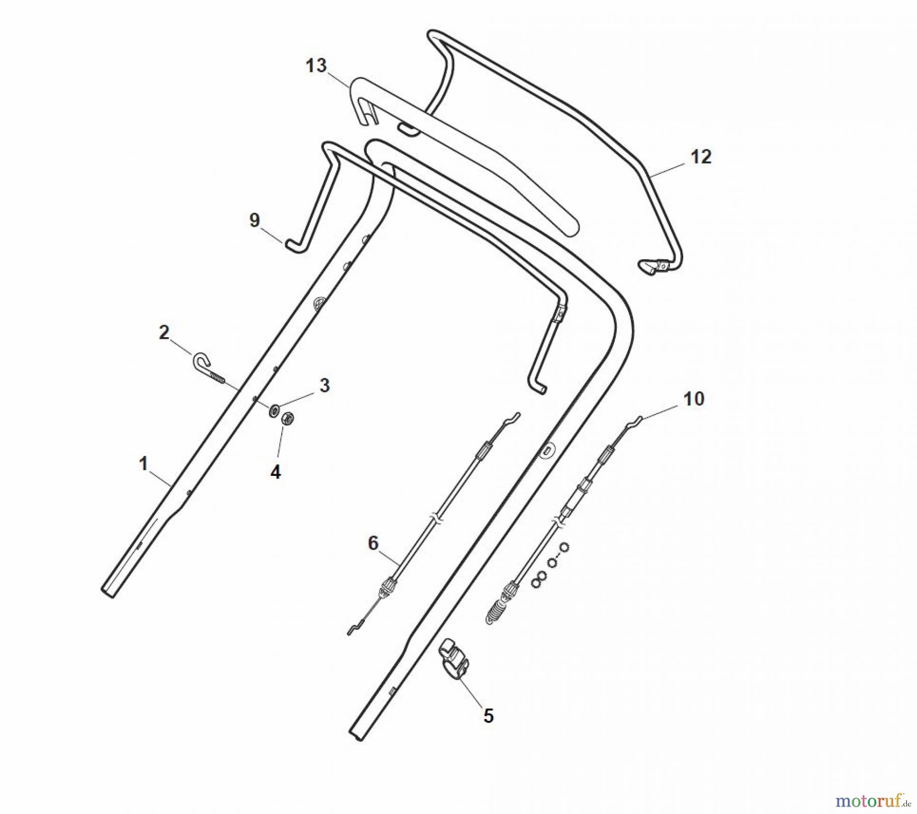  Global Garden Products GGP Rasenmäher Baujahr 2017 Benzin Mit Antrieb 2017 NTL 484 TR - 484 TRQ Handle, Upper Part - ECO