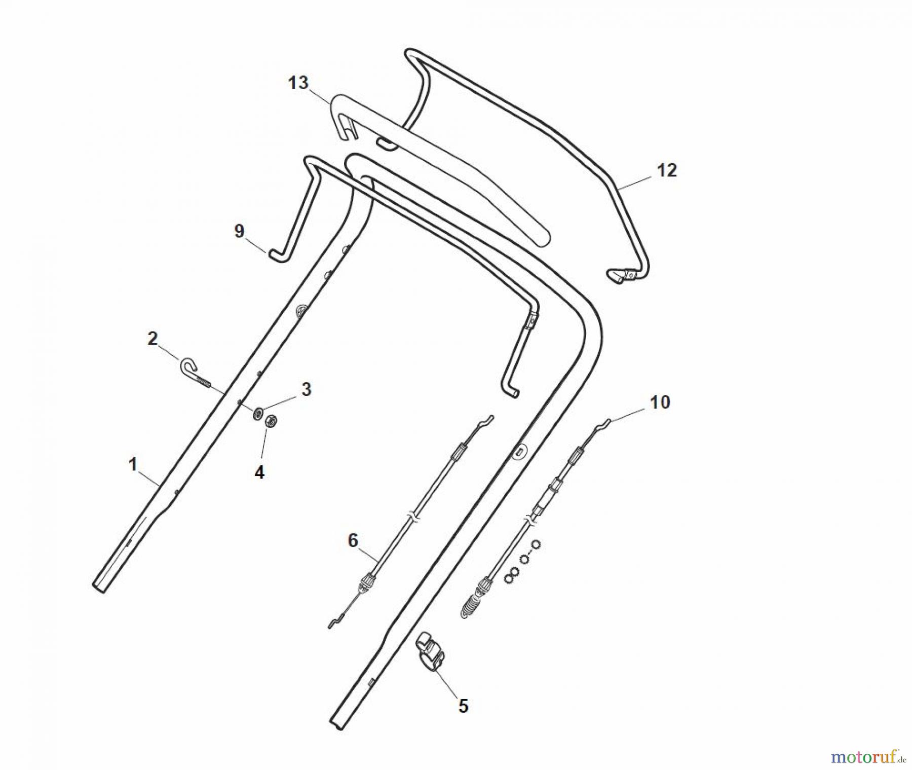  Global Garden Products GGP Rasenmäher Benzin Mit Antrieb 2017 NTL 484 TR 4S - TRQ 4S Handle, Upper Part - ECO