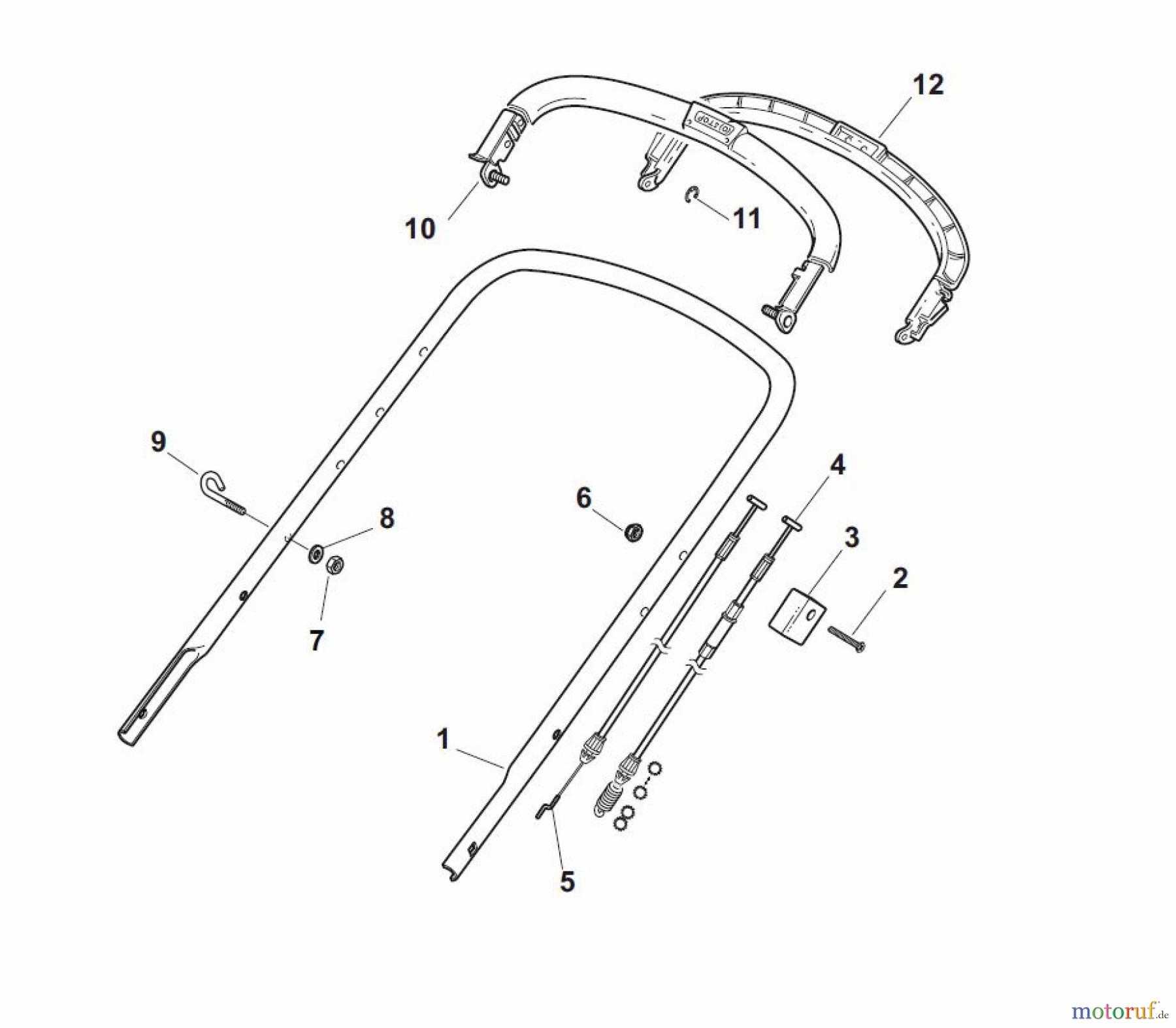  Global Garden Products GGP Rasenmäher Benzin Mit Antrieb 2017 NTL 484 TR/E - 484 TRQ/E Handle, Upper Part