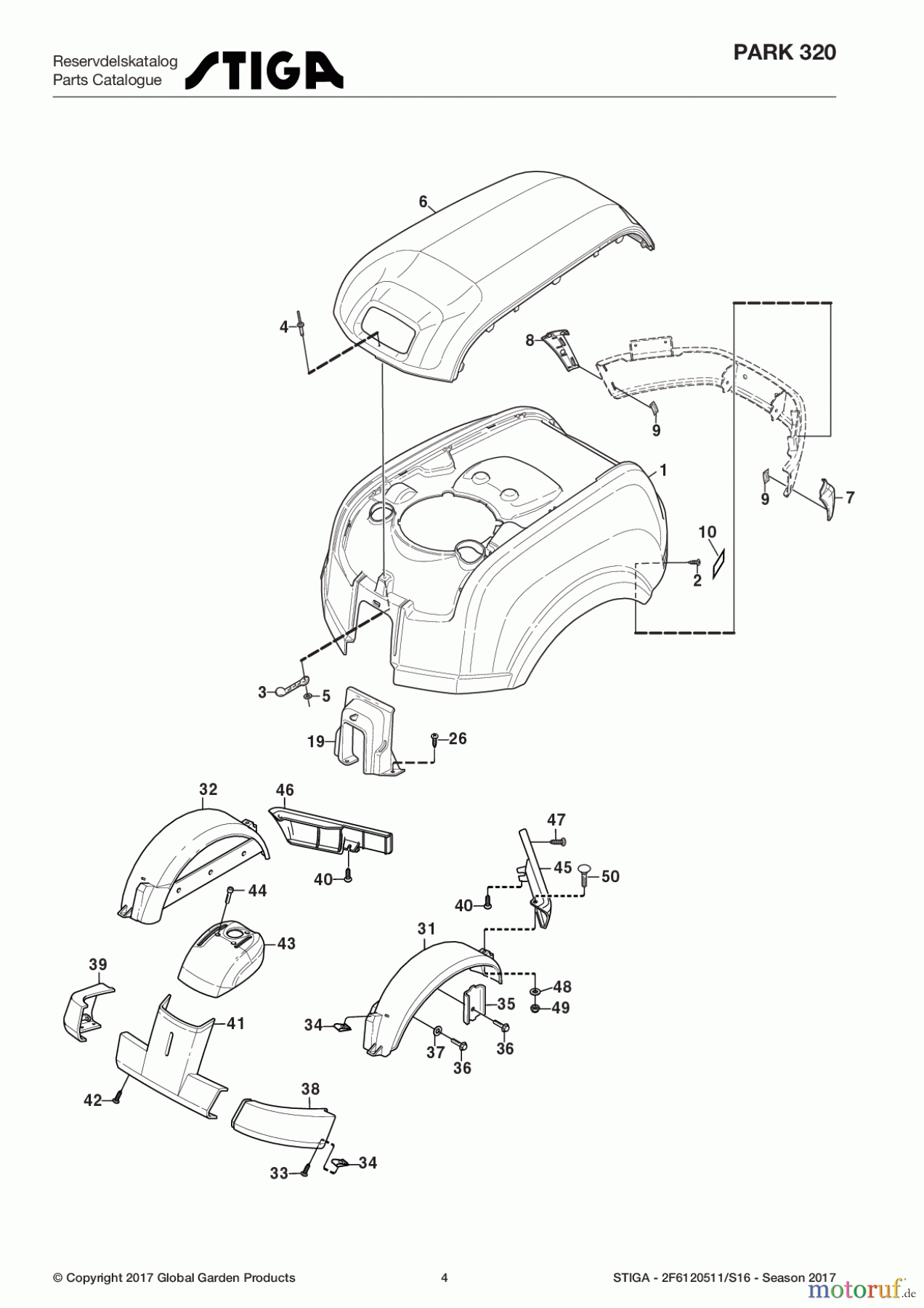  Stiga Frontmäher Baujahr 2017 Park Compact 2017 Park 320 2F6120511/S16 - Season 2017 Body