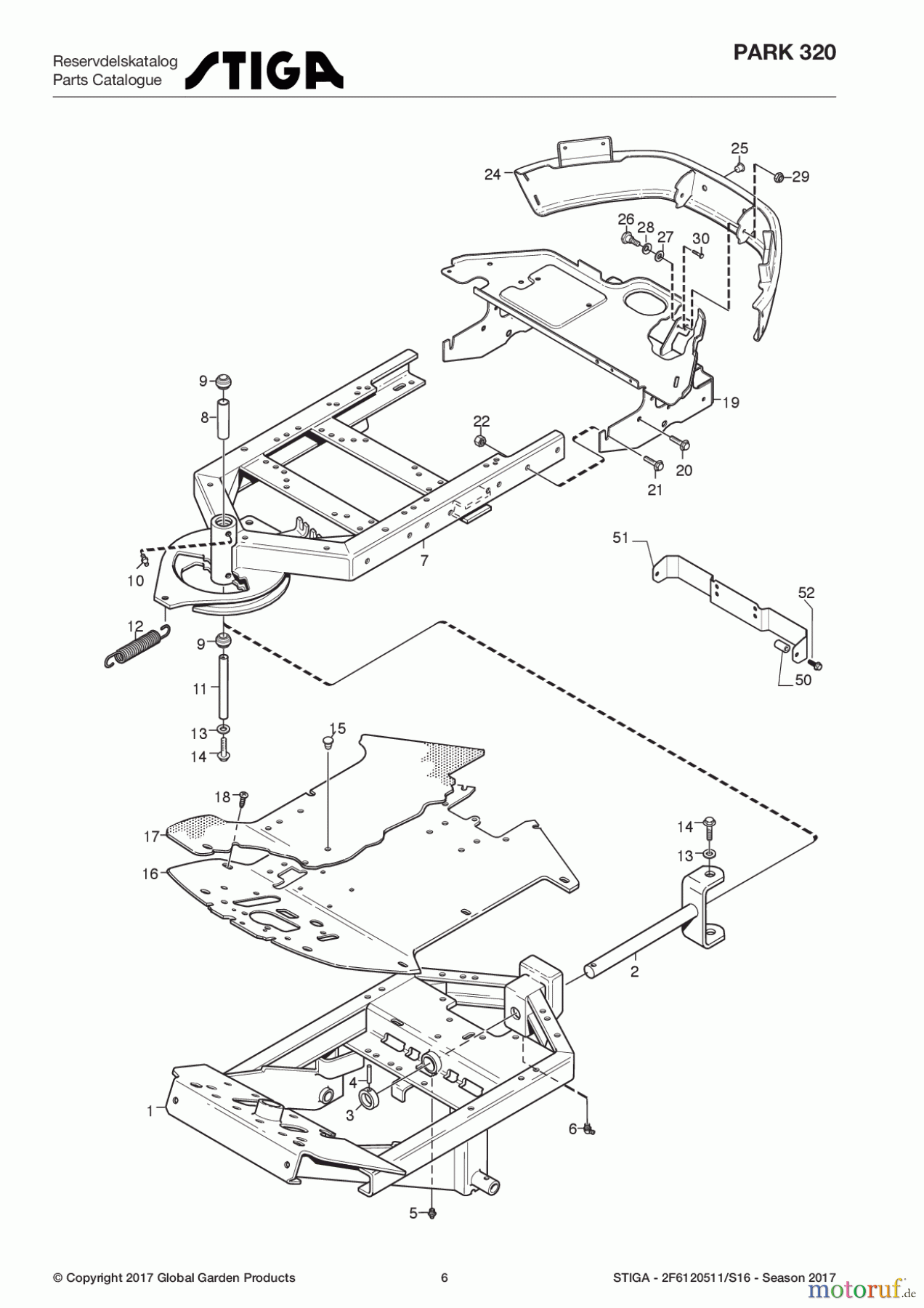  Stiga Frontmäher Grundgerät Park Compact 2017 Park 320 2F6120511/S16 - Season 2017 Frame