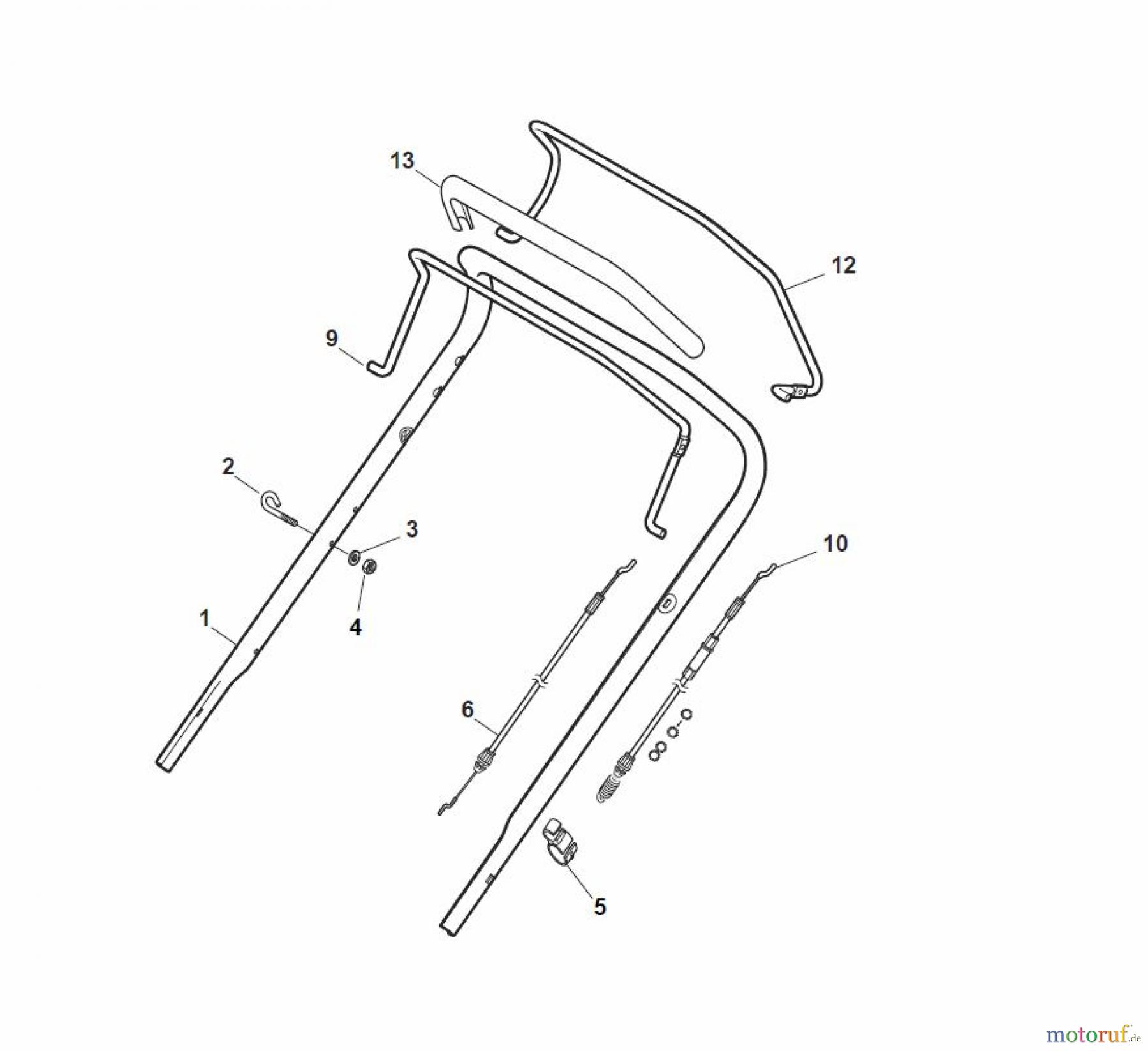  Global Garden Products GGP Rasenmäher Baujahr 2017 Benzin Mit Antrieb 2017 NTL 534 W TR/E 4S - W TRQ/E 4S Handle, Upper Part - ECO