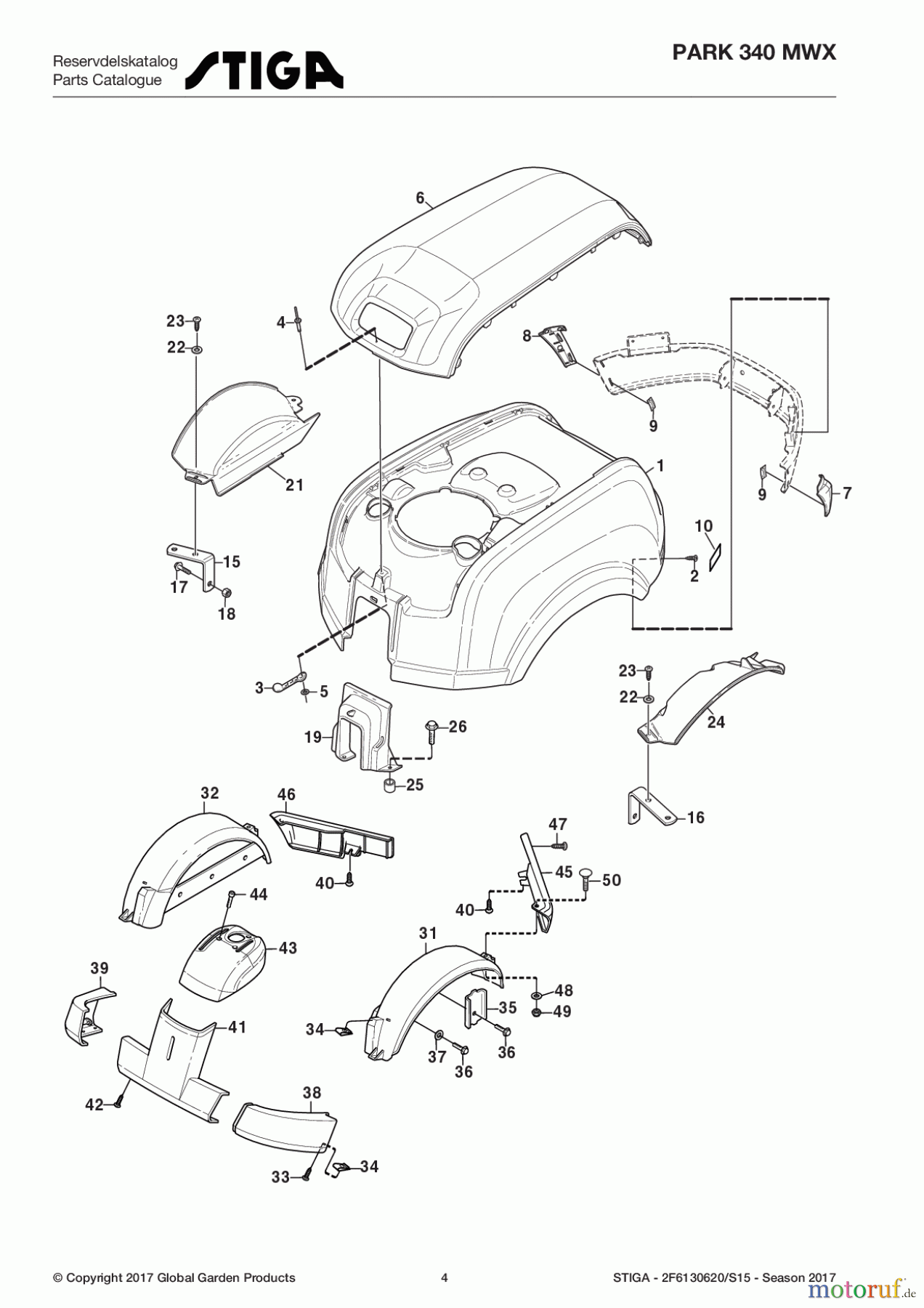  Stiga Frontmäher Baujahr 2017 Park Compact 2017 Park 340 MWX 2F6130620/S15 - Season 2017 Body