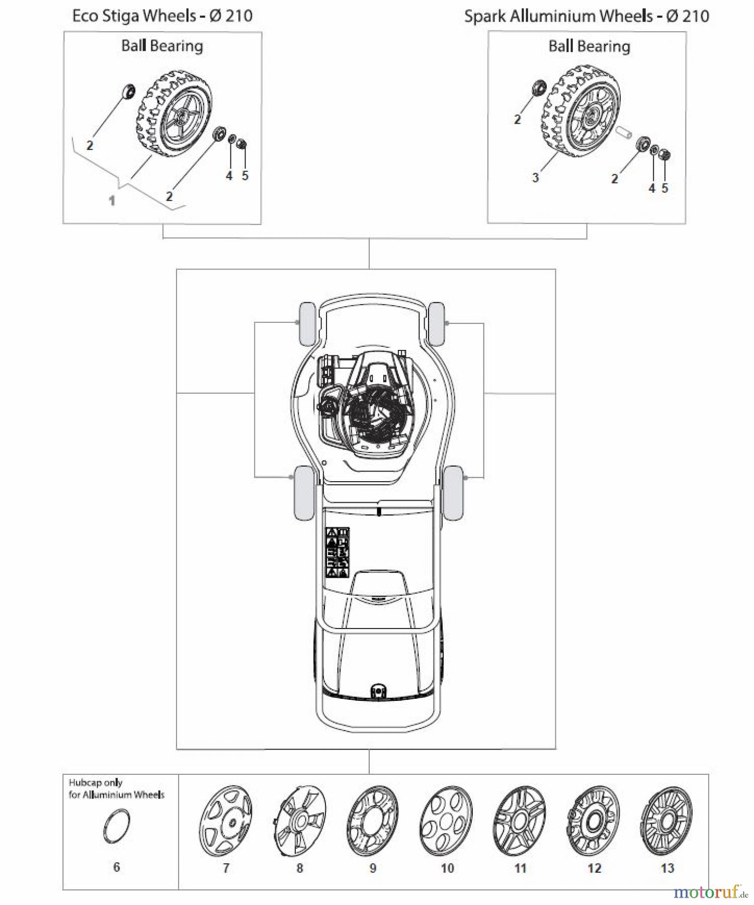  Global Garden Products GGP Rasenmäher Baujahr 2017 Benzin Mit Antrieb 2017 PAN 504 TR/E Wheel and Hub Cap