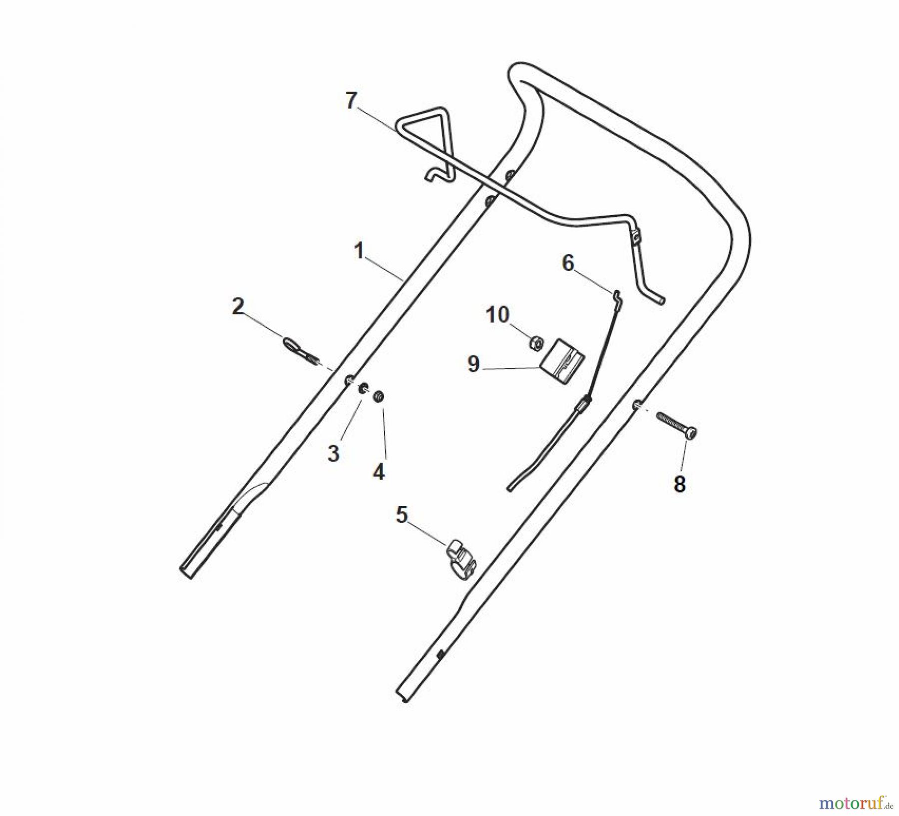  Global Garden Products GGP Rasenmäher Baujahr 2017 Benzin Ohne Antrieb 2017 EP 414 Handle, Upper Part