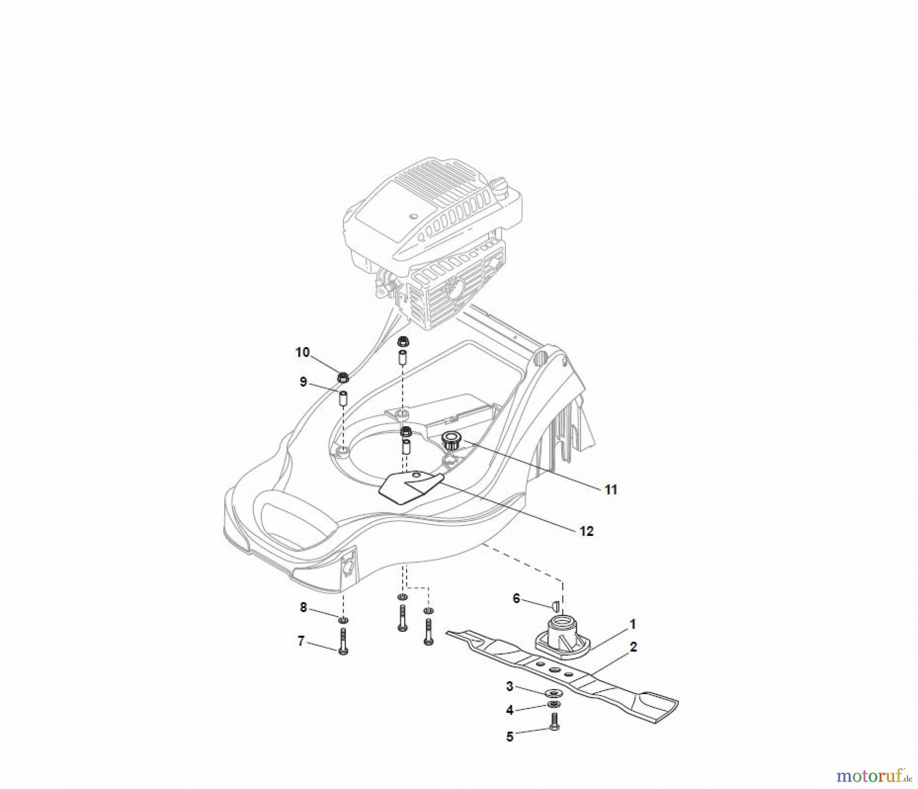  Global Garden Products GGP Rasenmäher Baujahr 2017 Benzin Ohne Antrieb 2017 EP 414 Blade and Hub for B&S Engine