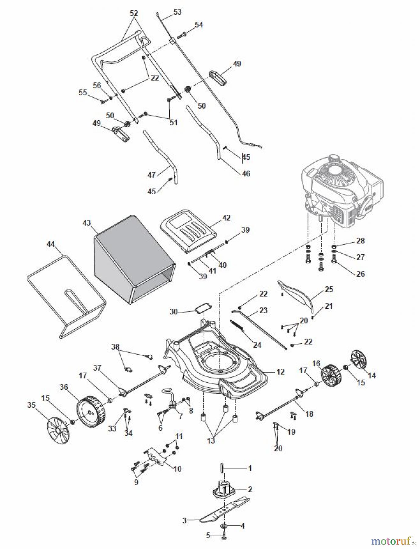  Global Garden Products GGP Rasenmäher Benzin Ohne Antrieb 2017 EPL 424