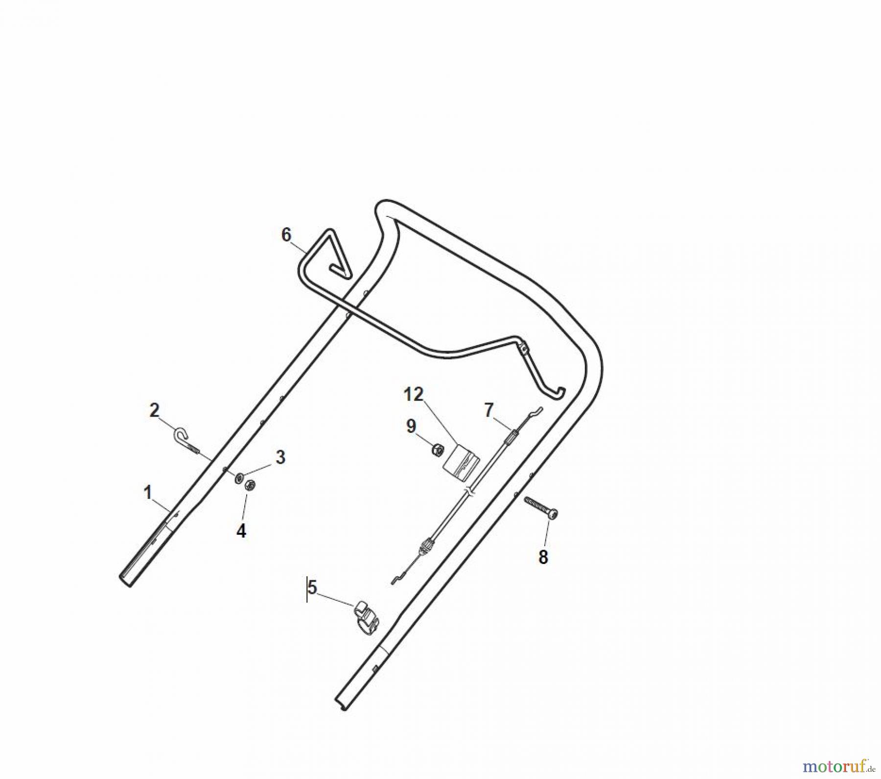  Global Garden Products GGP Rasenmäher Benzin Ohne Antrieb 2017 ES 464 Handle, Upper Part