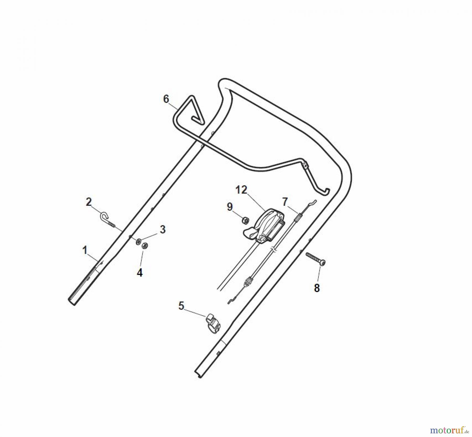  Global Garden Products GGP Rasenmäher Baujahr 2017 Benzin Ohne Antrieb 2017 ES 534 Handle, Upper Part