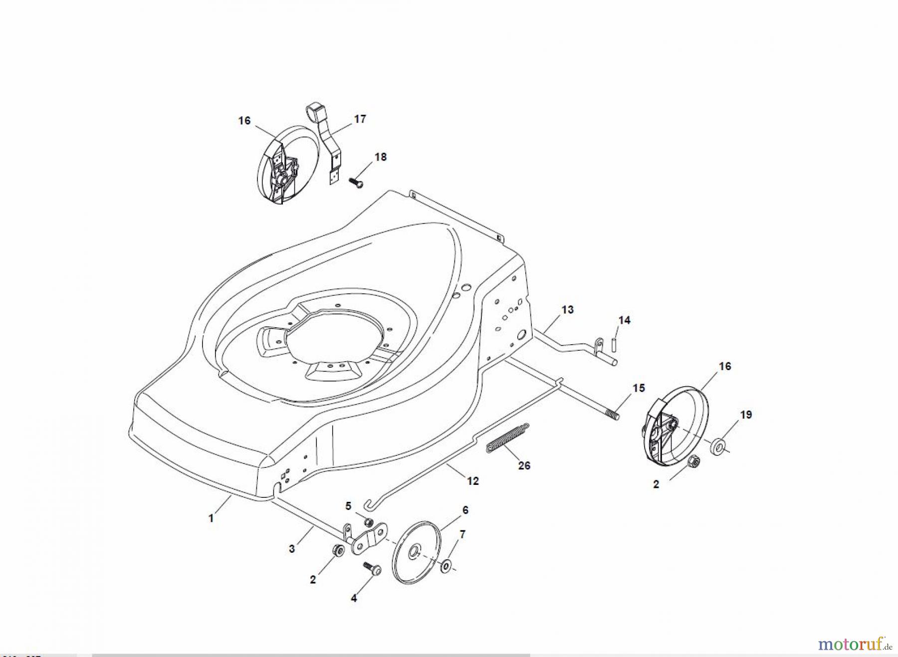  Global Garden Products GGP Rasenmäher Benzin Ohne Antrieb 2017 ESL 464 Deck And Height Adjusting