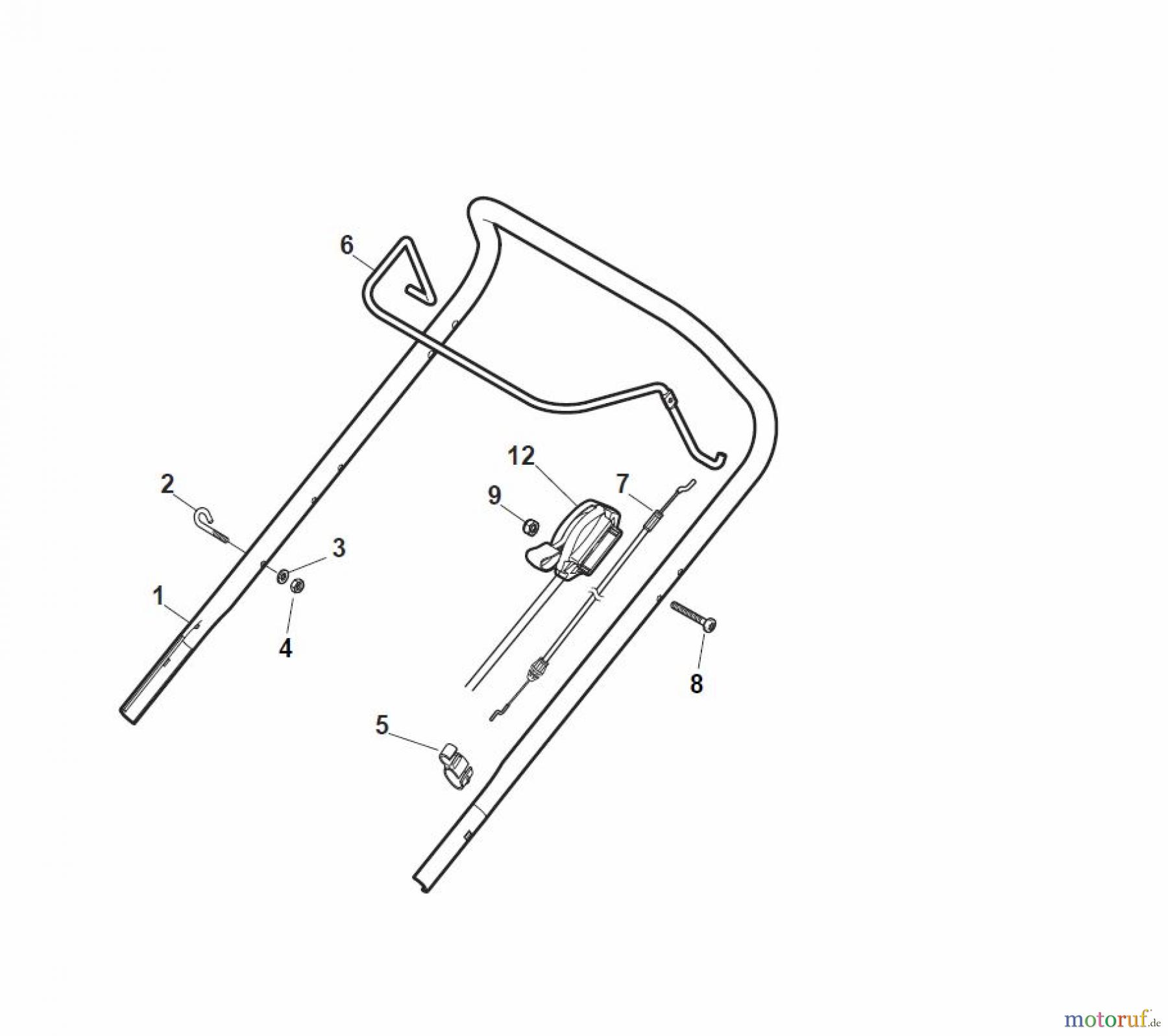  Global Garden Products GGP Rasenmäher Benzin Ohne Antrieb 2017 ESL 464 Handle, Upper Part