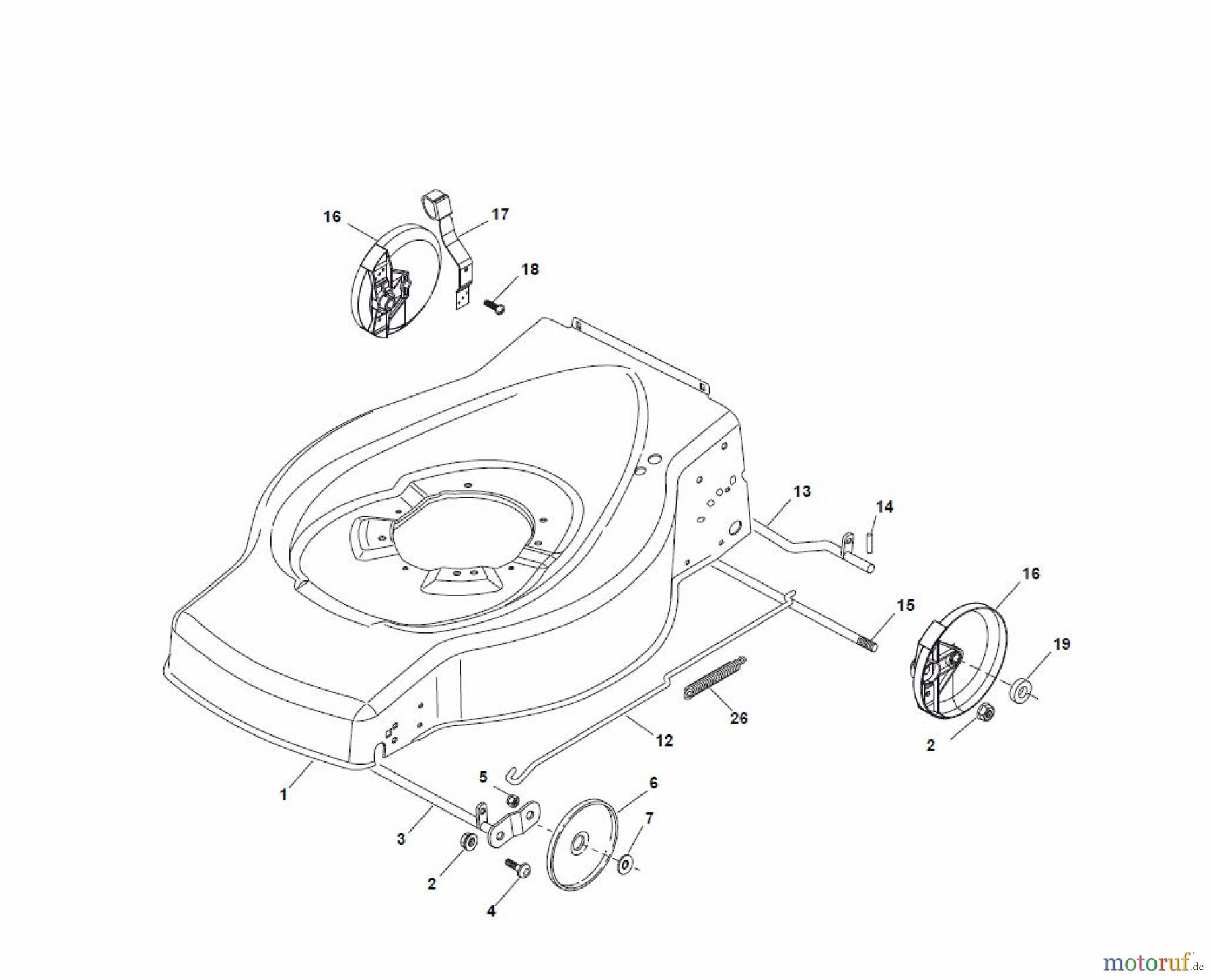  Global Garden Products GGP Rasenmäher Benzin Ohne Antrieb 2017 ESL 534 Deck And Height Adjusting