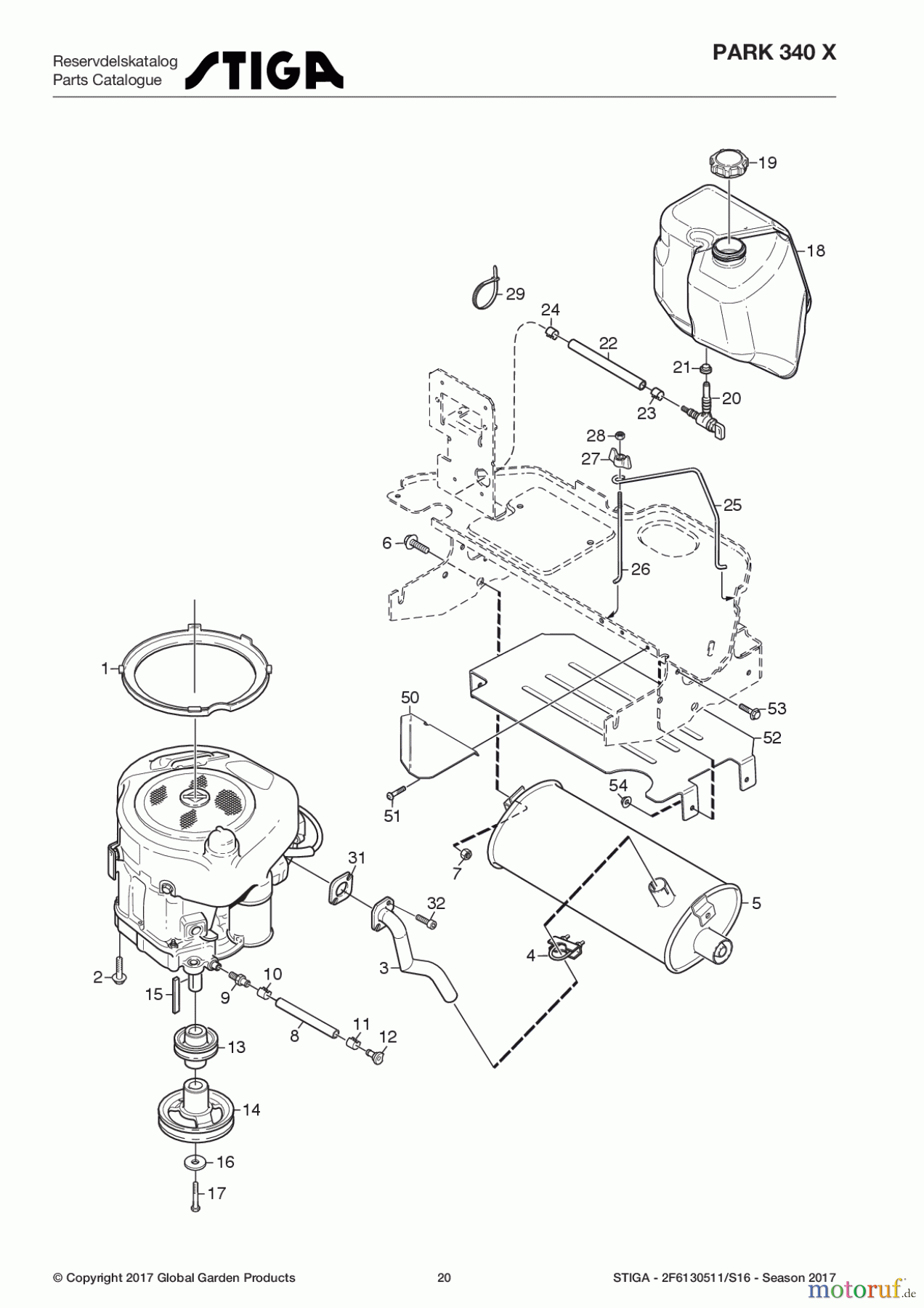  Stiga Frontmäher Baujahr 2017 Park Compact 2017 Park 340 X 2F6130511/S16 - Season 2017 Engine