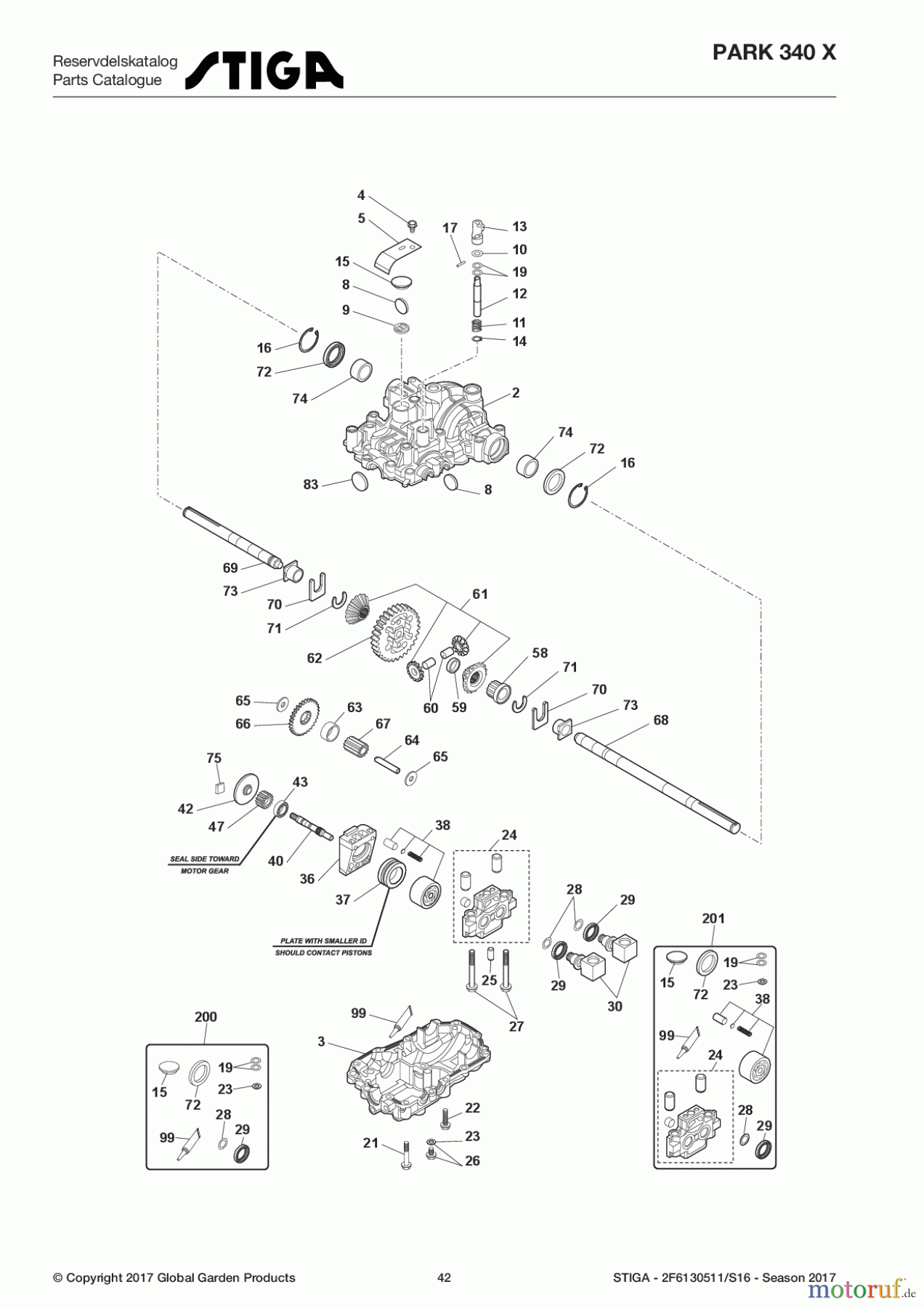  Stiga Frontmäher Grundgerät Park Compact 2017 Park 340 X 2F6130511/S16 - Season 2017 Transmission