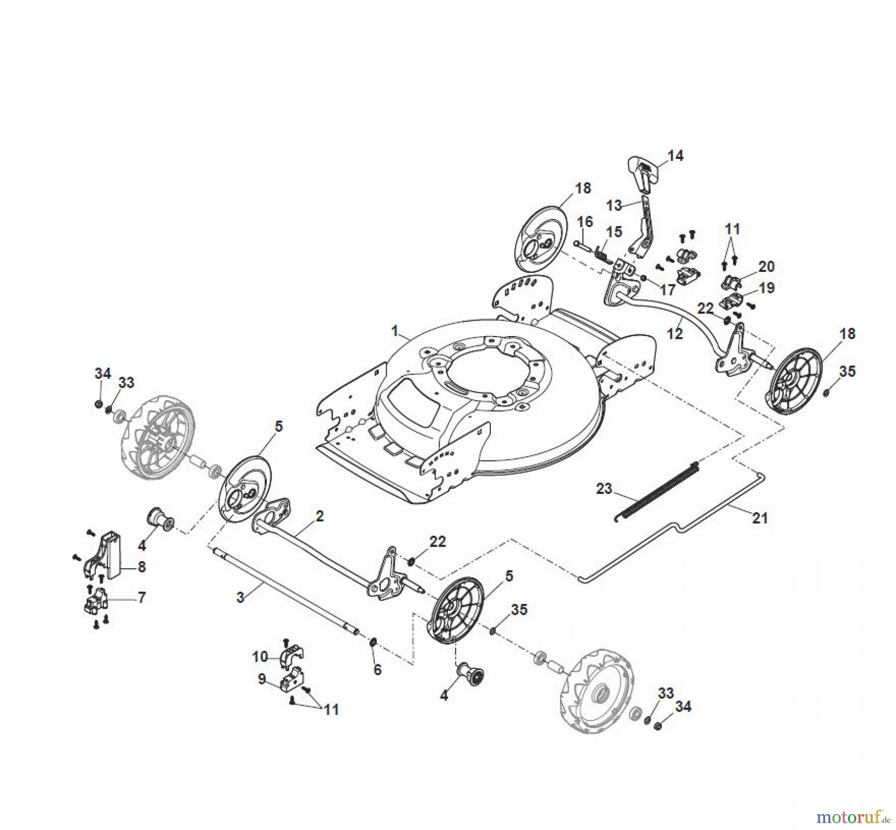  Global Garden Products GGP Rasenmäher Benzin Ohne Antrieb 2017 MCS 474 Q Deck And Height Adjusting