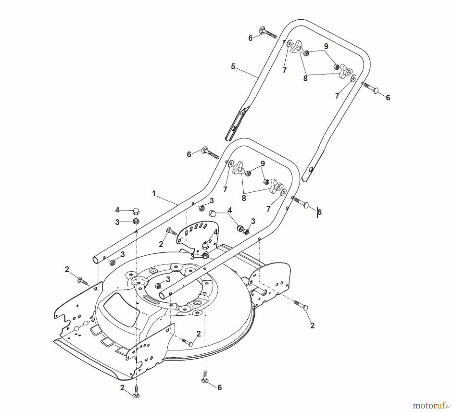  Global Garden Products GGP Rasenmäher Baujahr 2017 Benzin Ohne Antrieb 2017 MCS 474 Q Handle, Lower Part