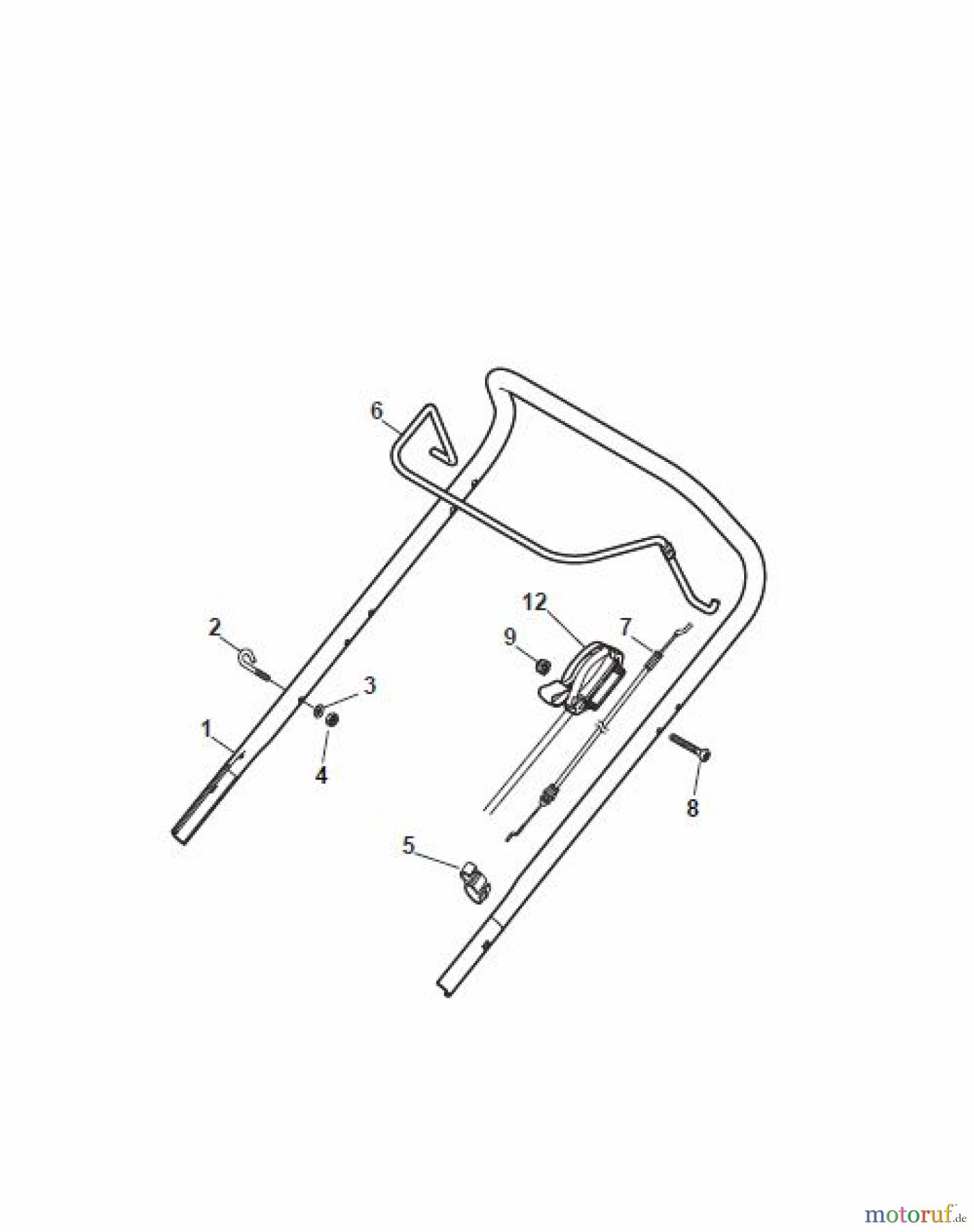  Global Garden Products GGP Rasenmäher Benzin Ohne Antrieb 2017 MCS 474 Q Handle, Upper Part