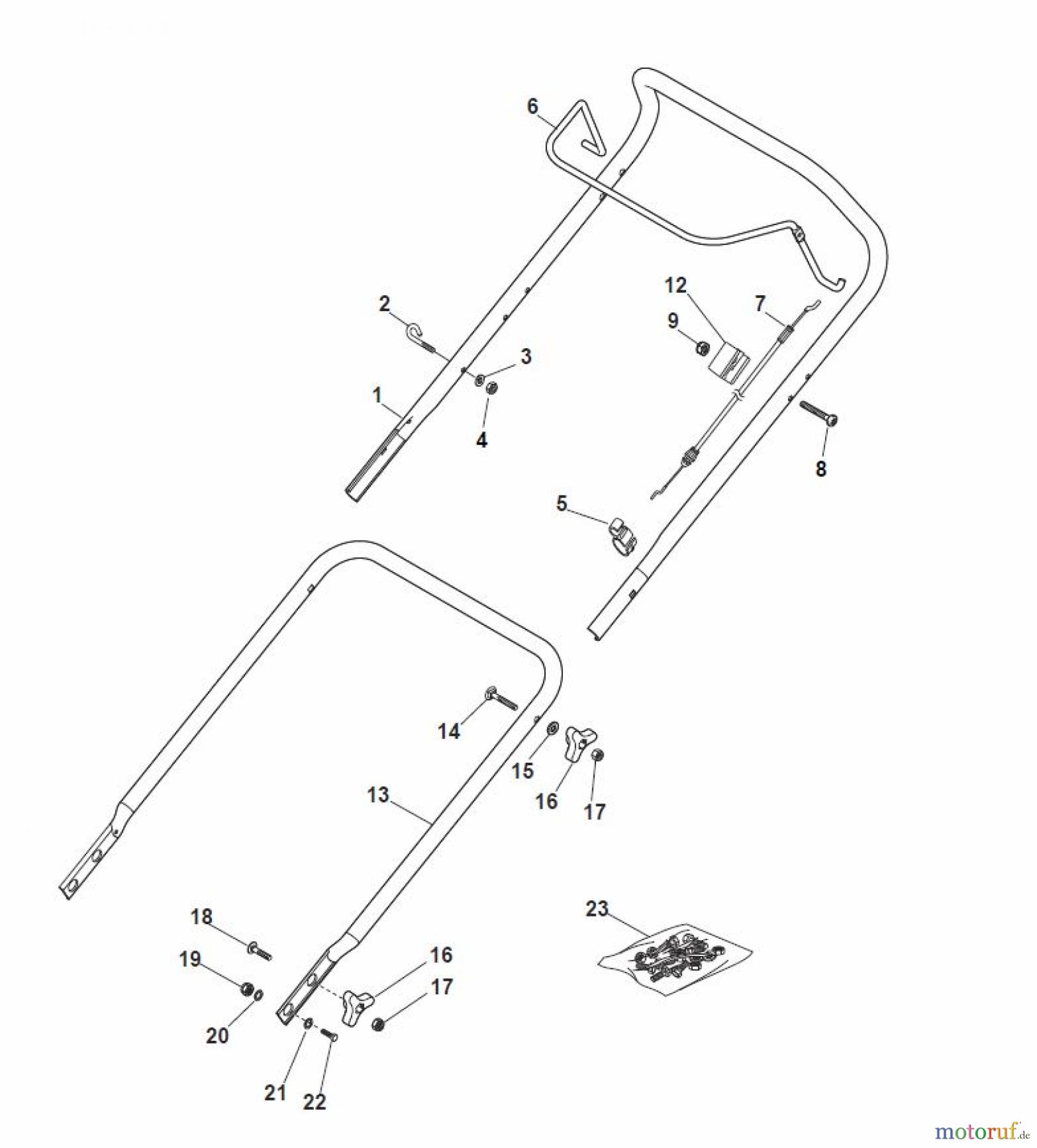  Global Garden Products GGP Rasenmäher Benzin Ohne Antrieb 2017 MP1 504 Q Handle, Upper Part