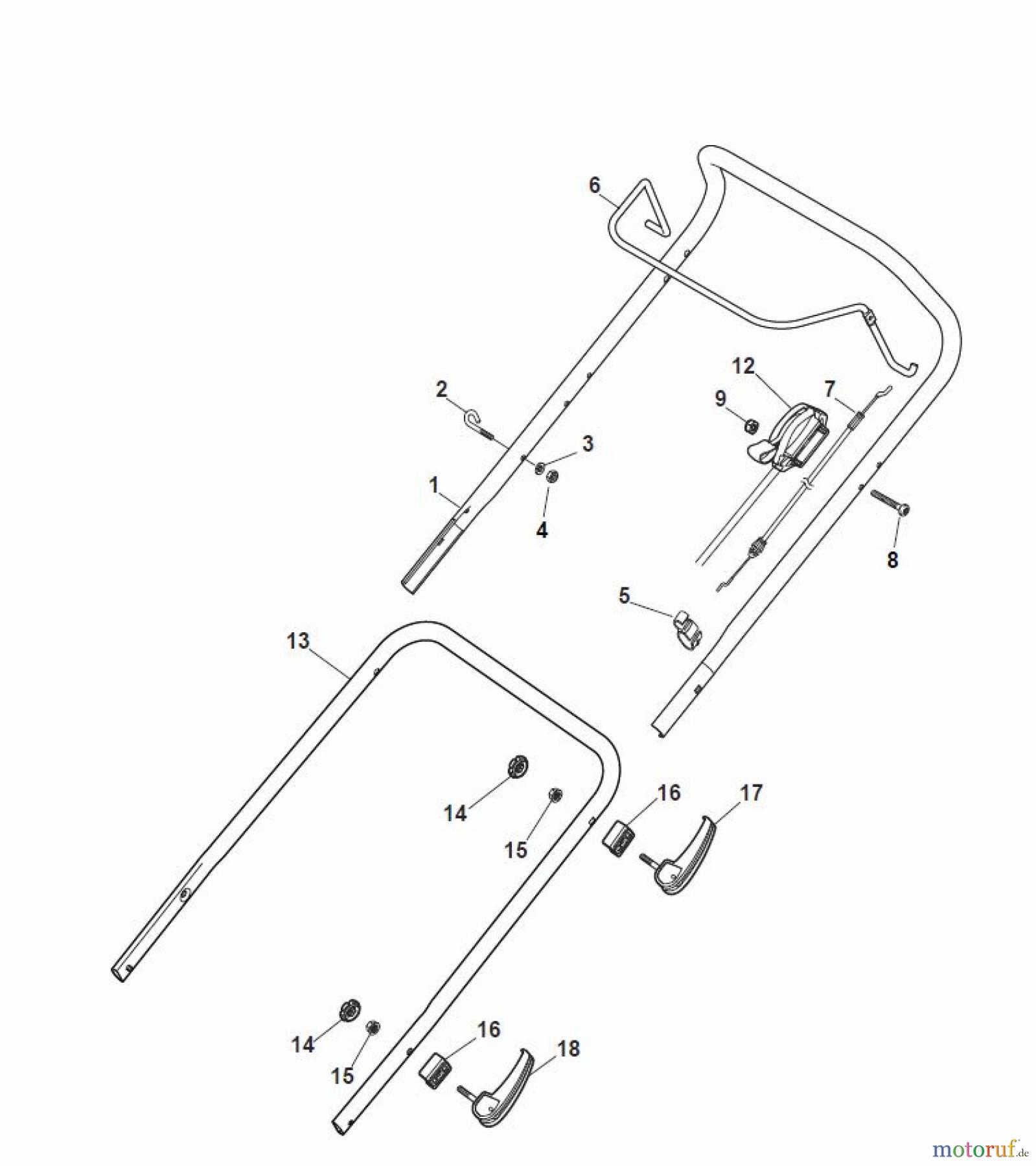  Global Garden Products GGP Rasenmäher Baujahr 2017 Benzin Ohne Antrieb 2017 MP1 504 Q Handle, Upper Part