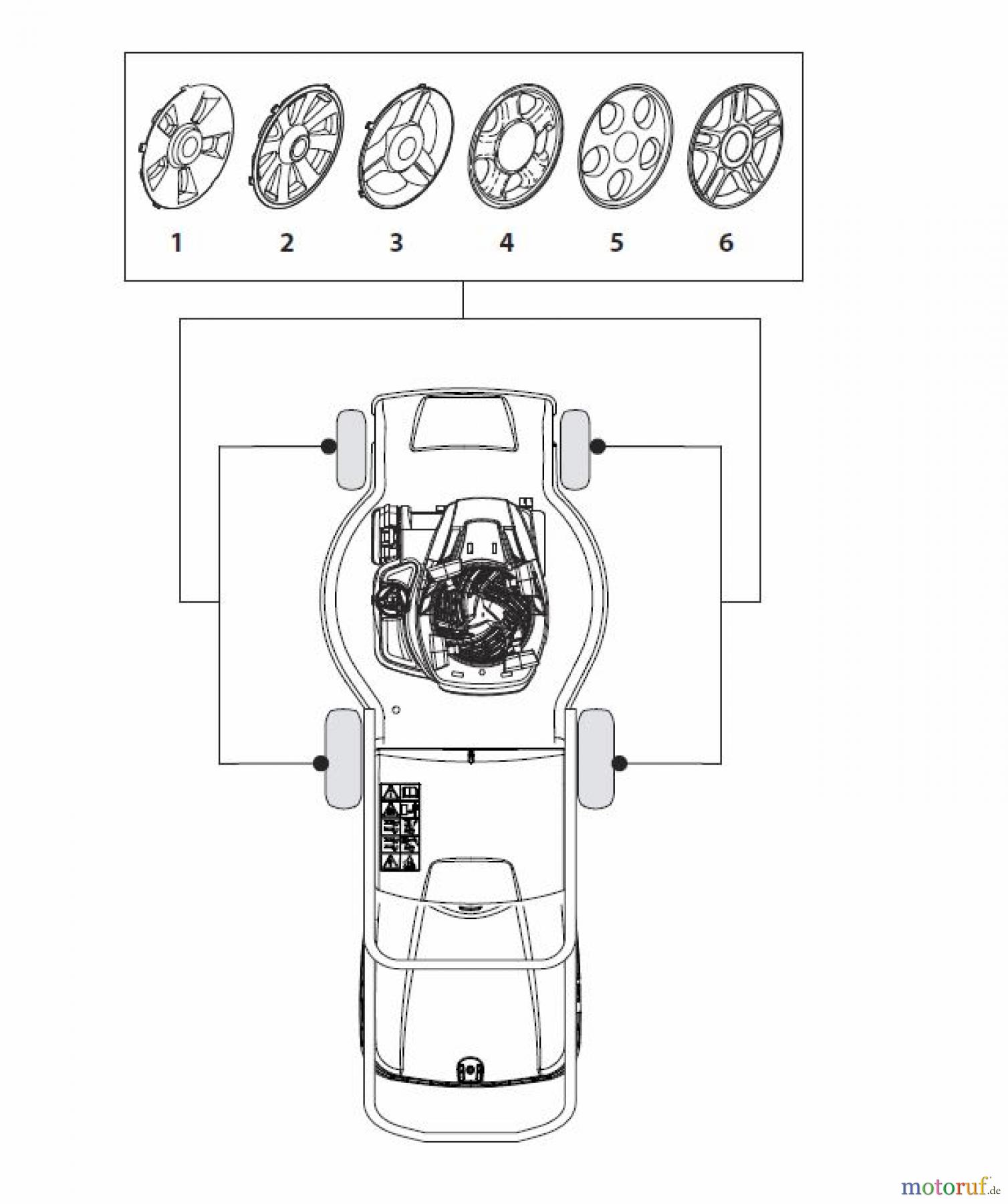  Global Garden Products GGP Rasenmäher Benzin Ohne Antrieb 2017 NT 484 - 484 Q Hub Caps