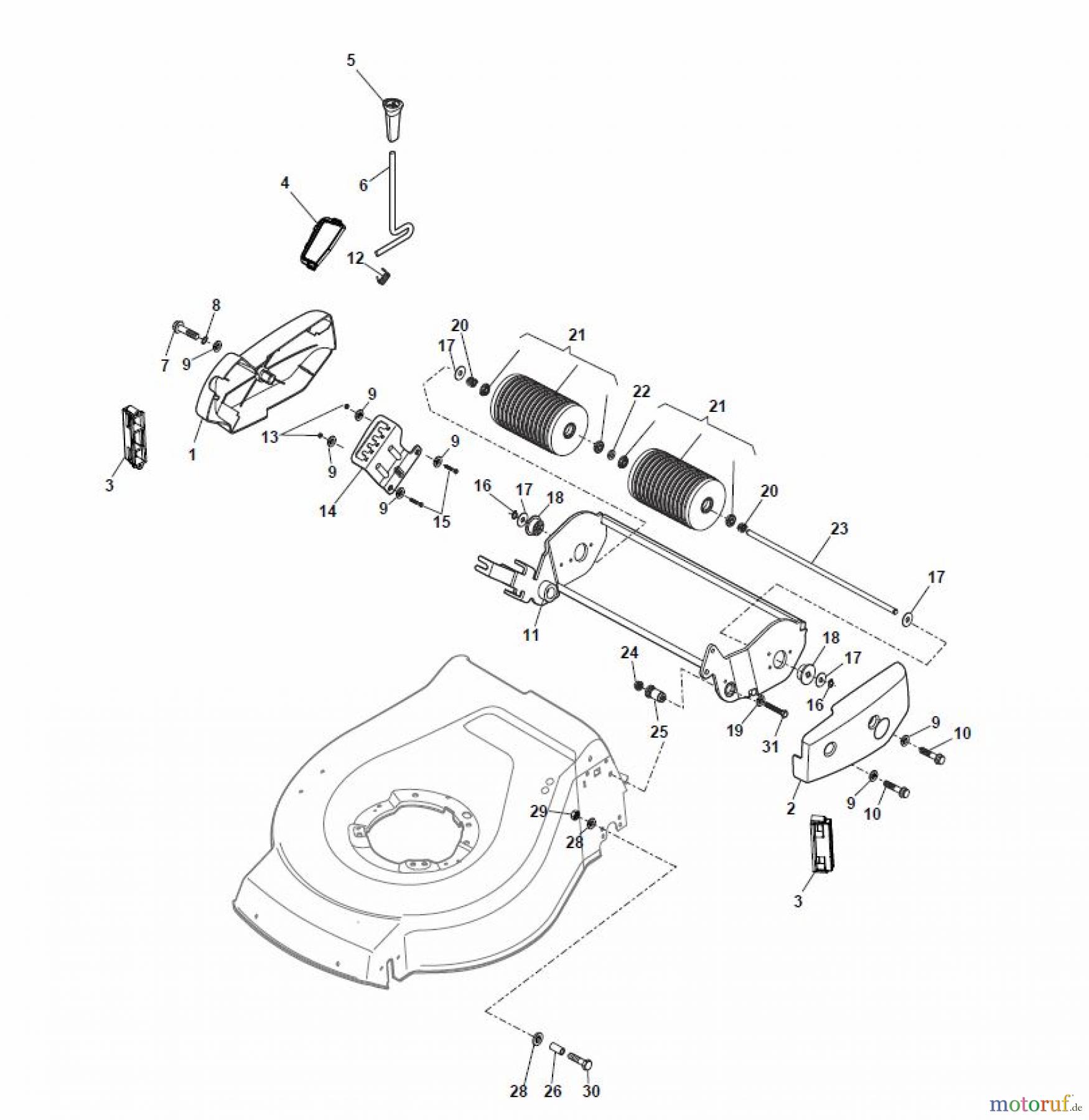  Global Garden Products GGP Rasenmäher Benzin Ohne Antrieb 2017 NTL 434-R (Roller) Ass.Y Roller