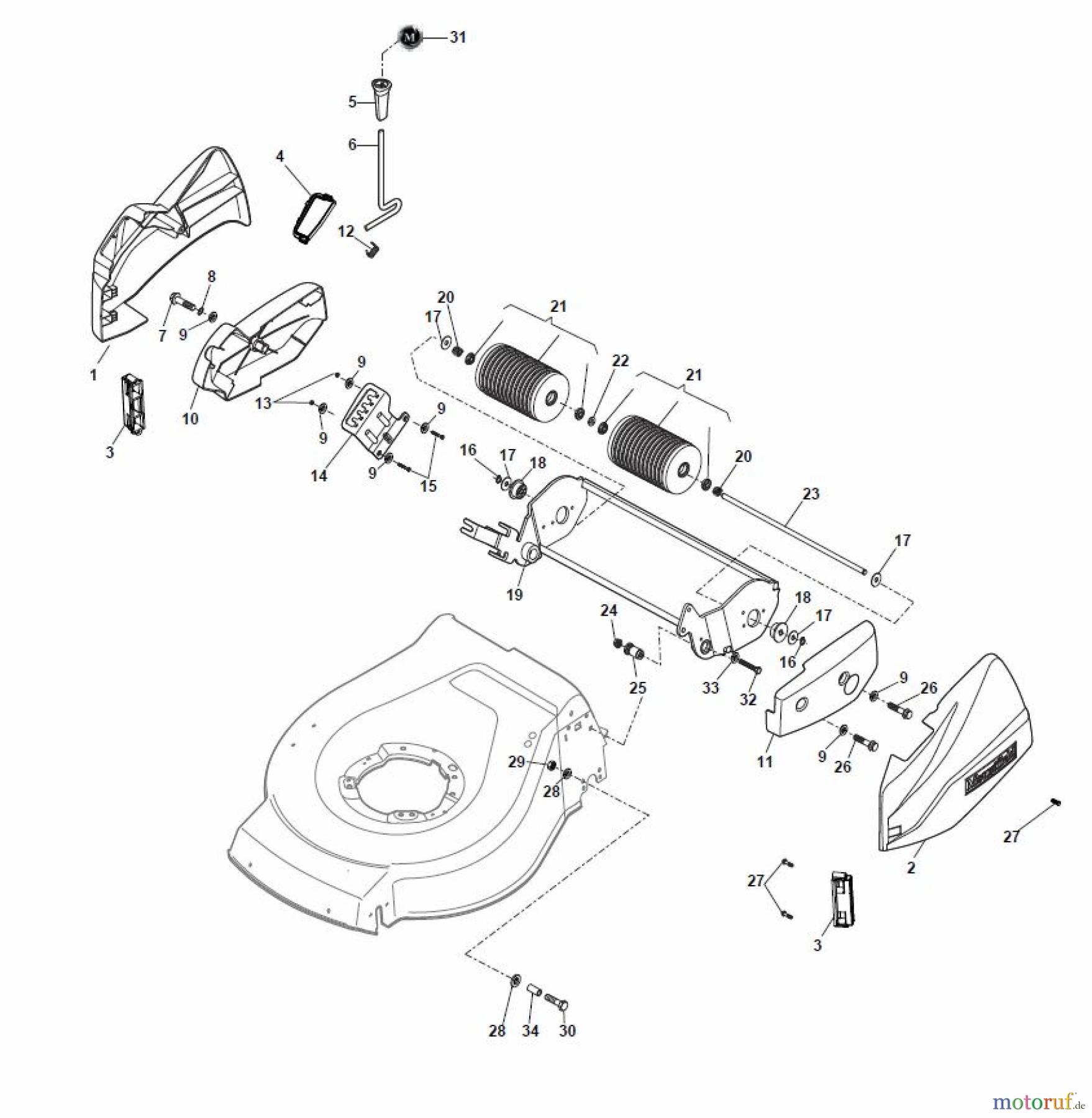  Global Garden Products GGP Rasenmäher Benzin Ohne Antrieb 2017 NTL 434-R (Roller) Roller