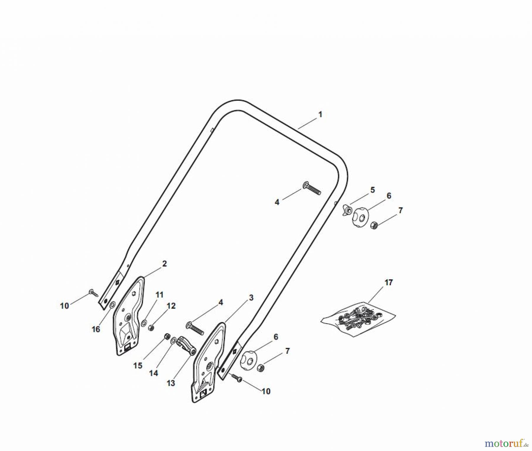  Global Garden Products GGP Rasenmäher Baujahr 2017 Benzin Ohne Antrieb 2017 NTL 484 - 484 Q Handle, Lower Part - ECO