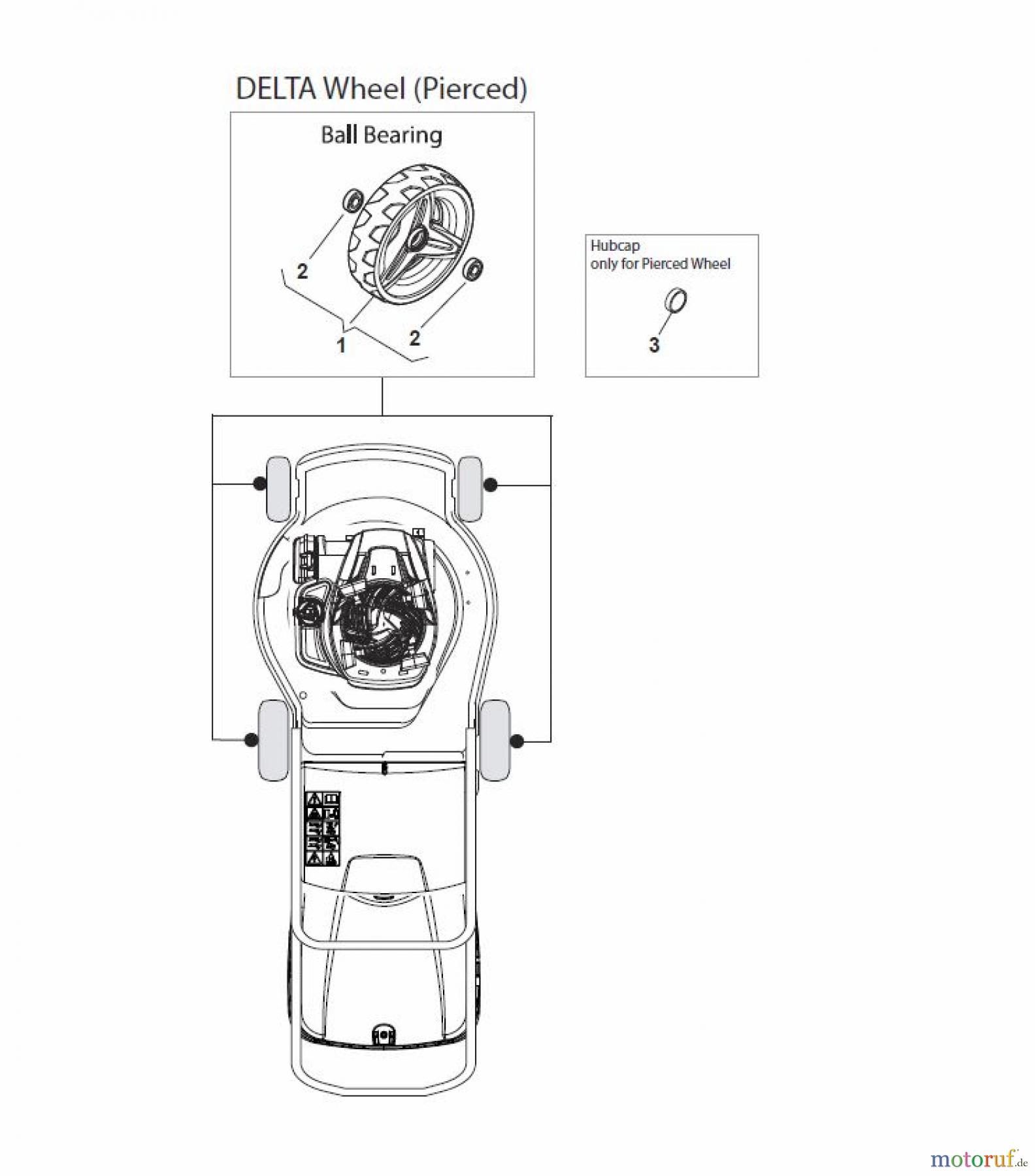  Global Garden Products GGP Rasenmäher Benzin Ohne Antrieb 2017 NTL 484 - 484 Q Wheels and Hub Caps